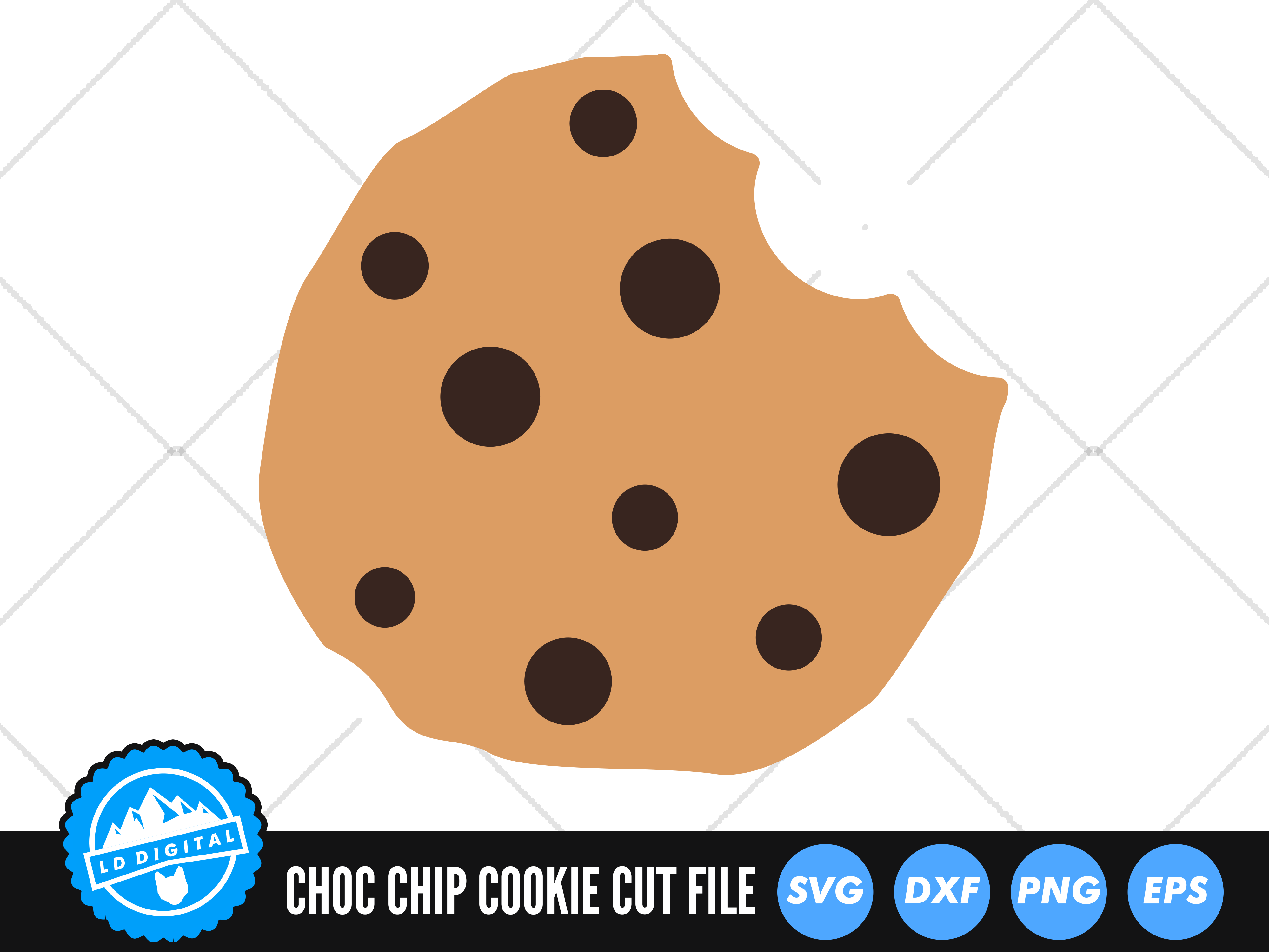 bitten chocolate chip cookie clipart