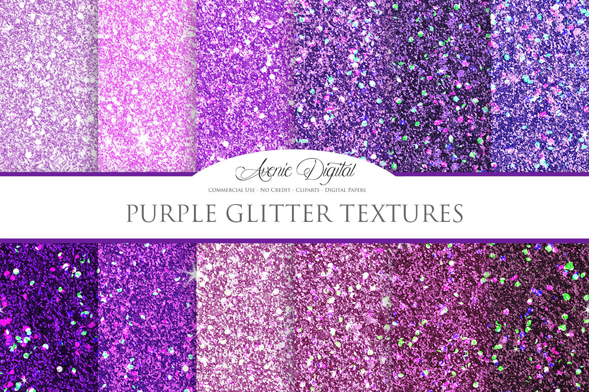 Purple Glitter Textures By AvenieDigital | TheHungryJPEG