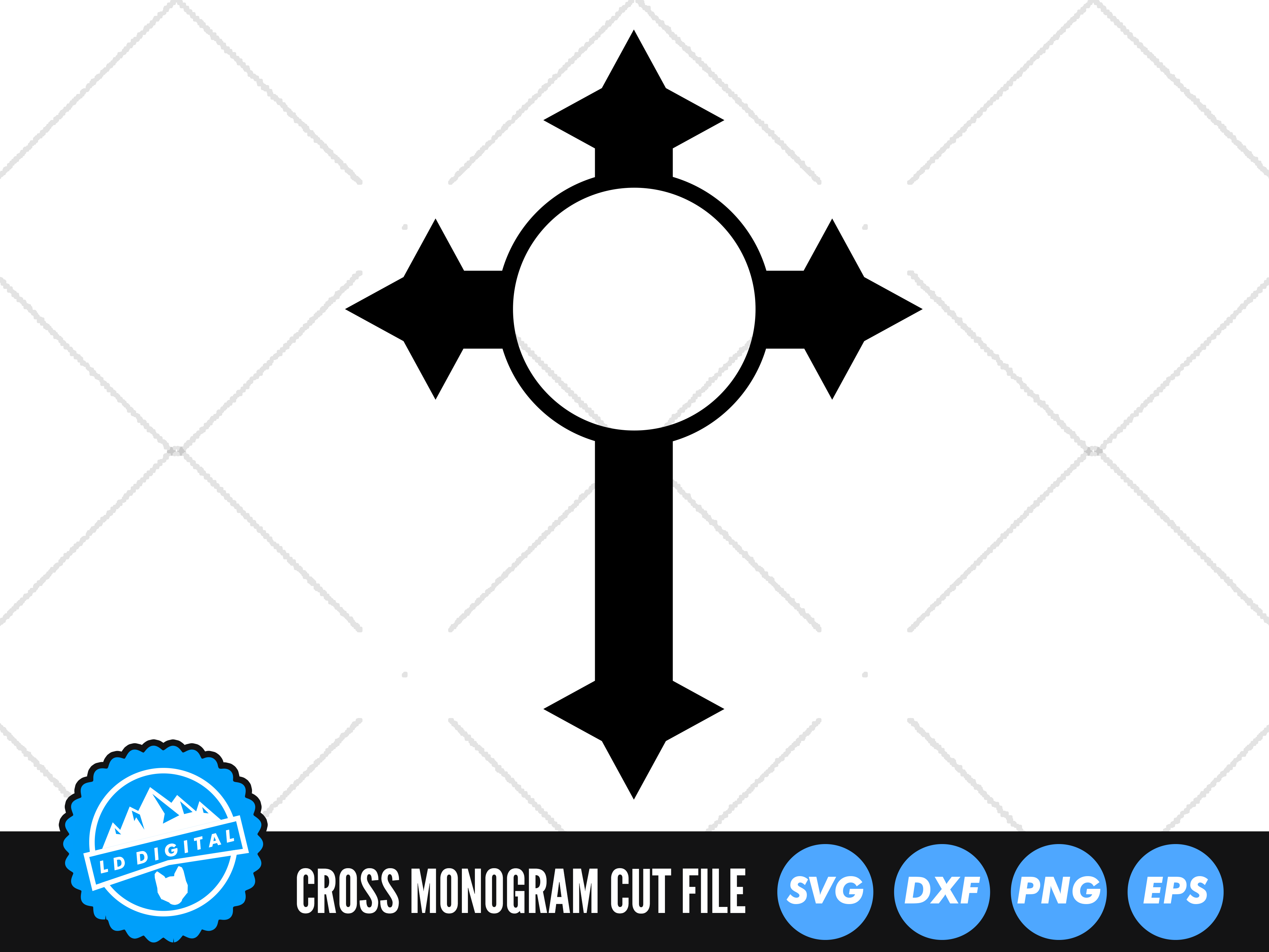 Christian Cross Monogram SVG | Religious SVG By LD Digital | TheHungryJPEG