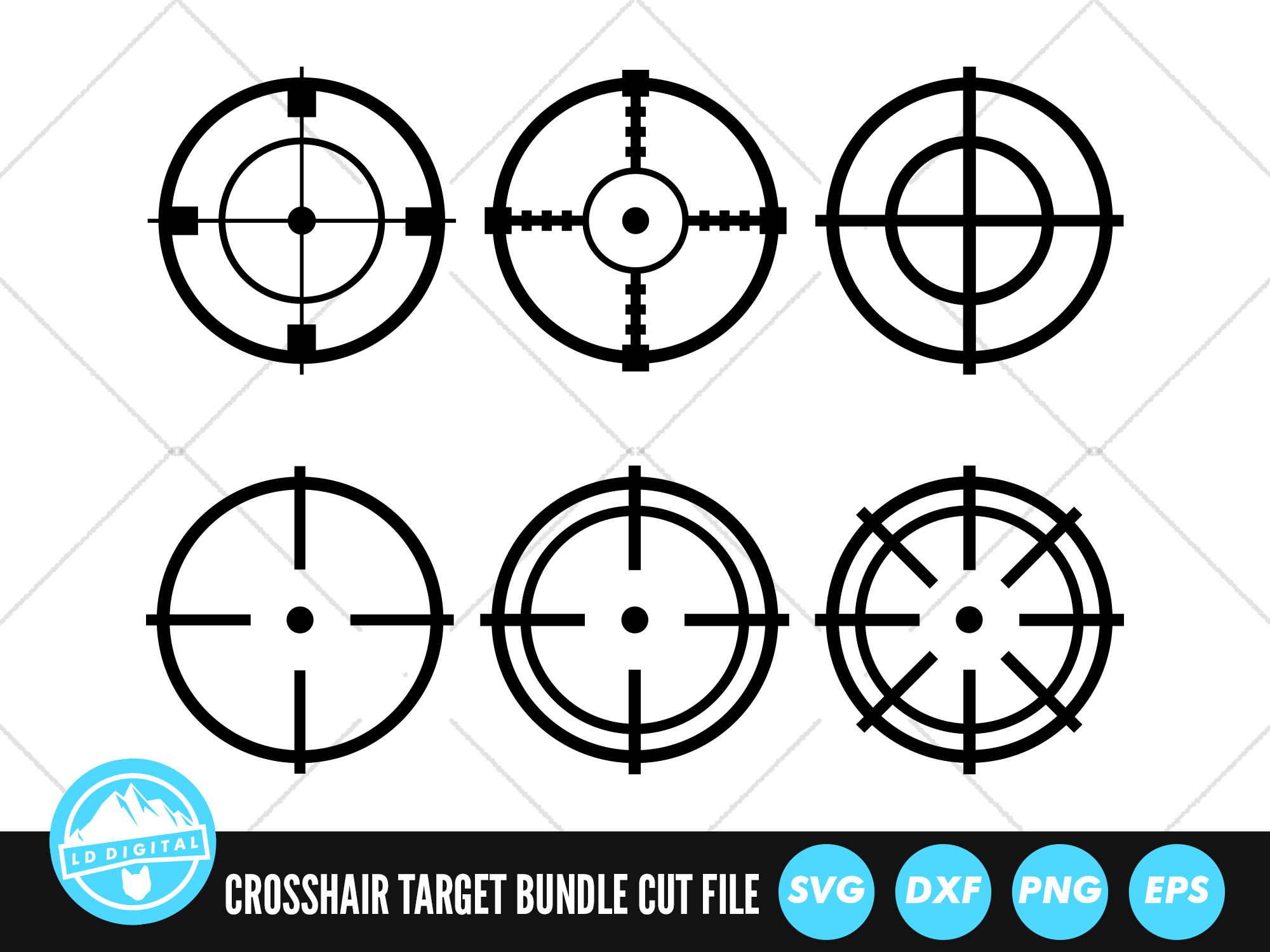 Crosshair Target Bundle SVG Gun Sights SVG By LD Digital TheHungryJPEG