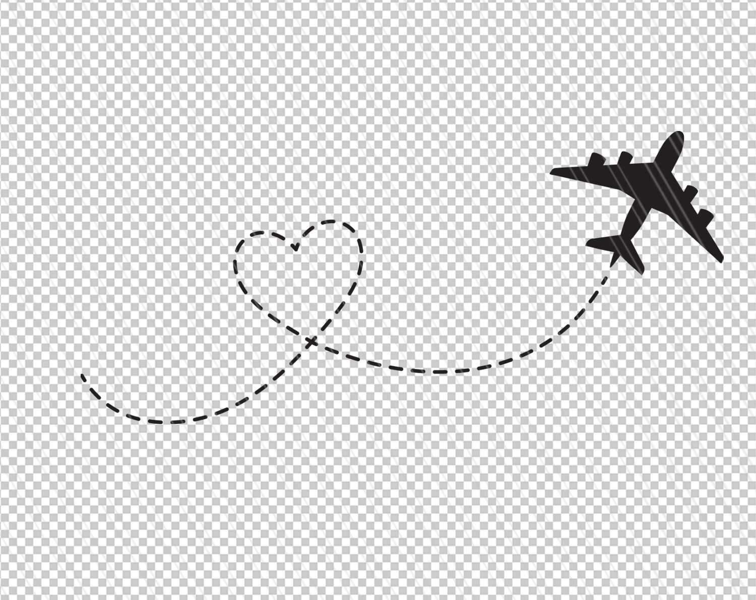 Airplane SVG, Flying airplane svg, Plane heart route svg cutting files