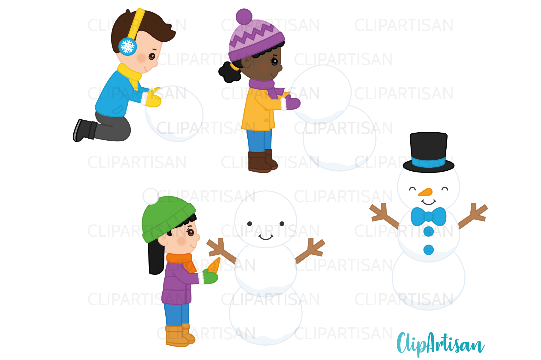 Build a Snowman Clipart, Snow Day Clip Art, Christmas, Make a