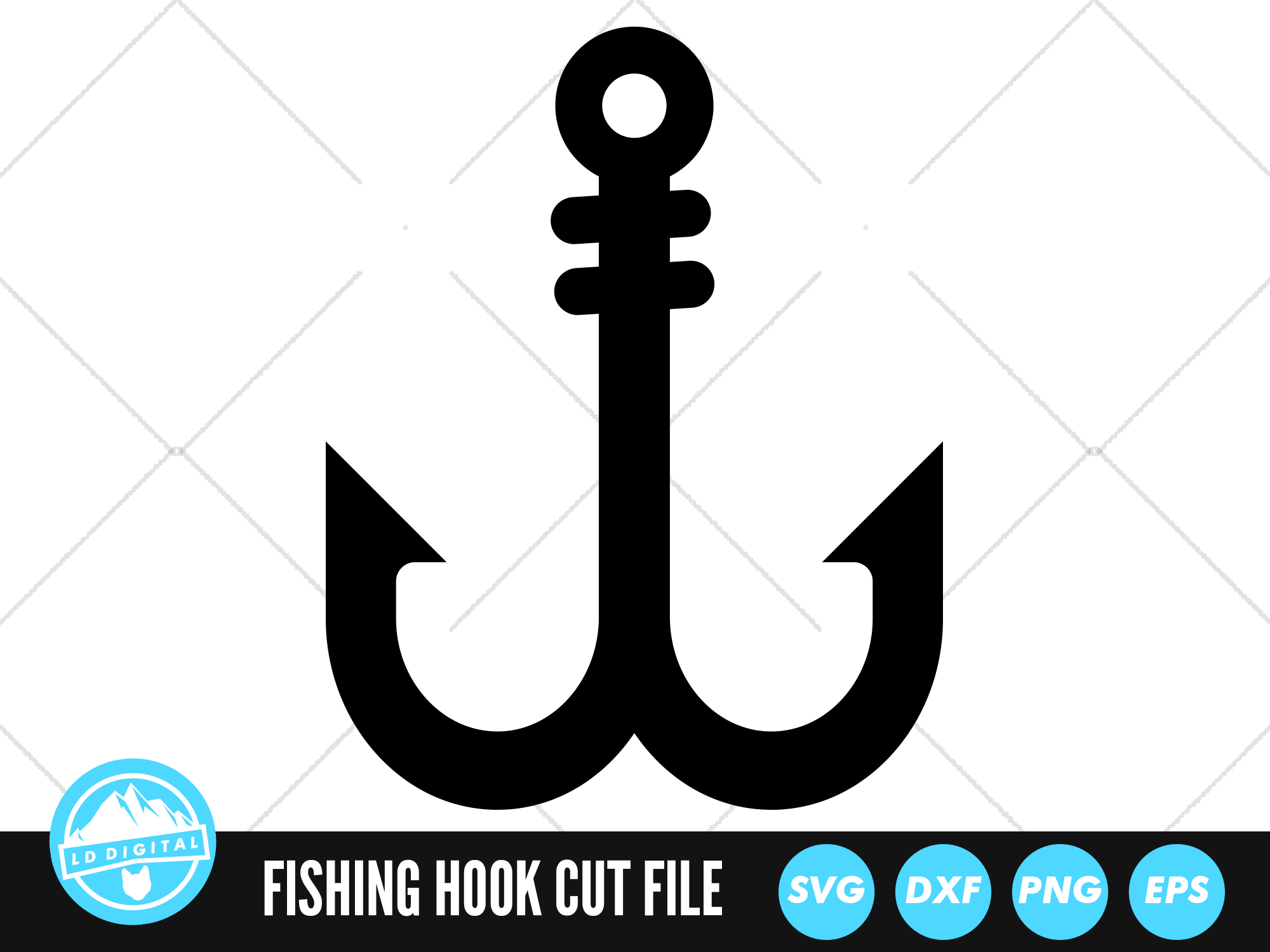 Fish Hook SVG, Fishing Hook Cut File