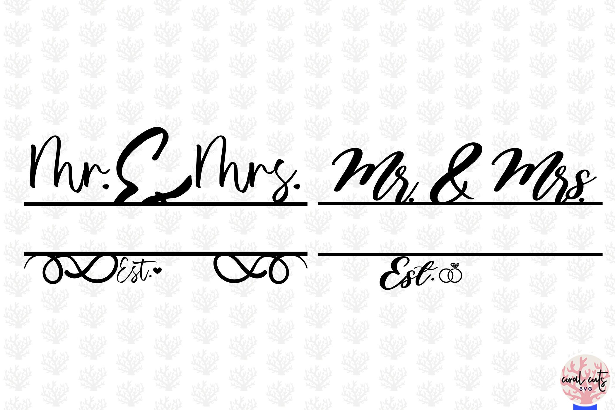 Wedding Monogram Bundle EPS SVG DXF JPG PNG By CoralCuts