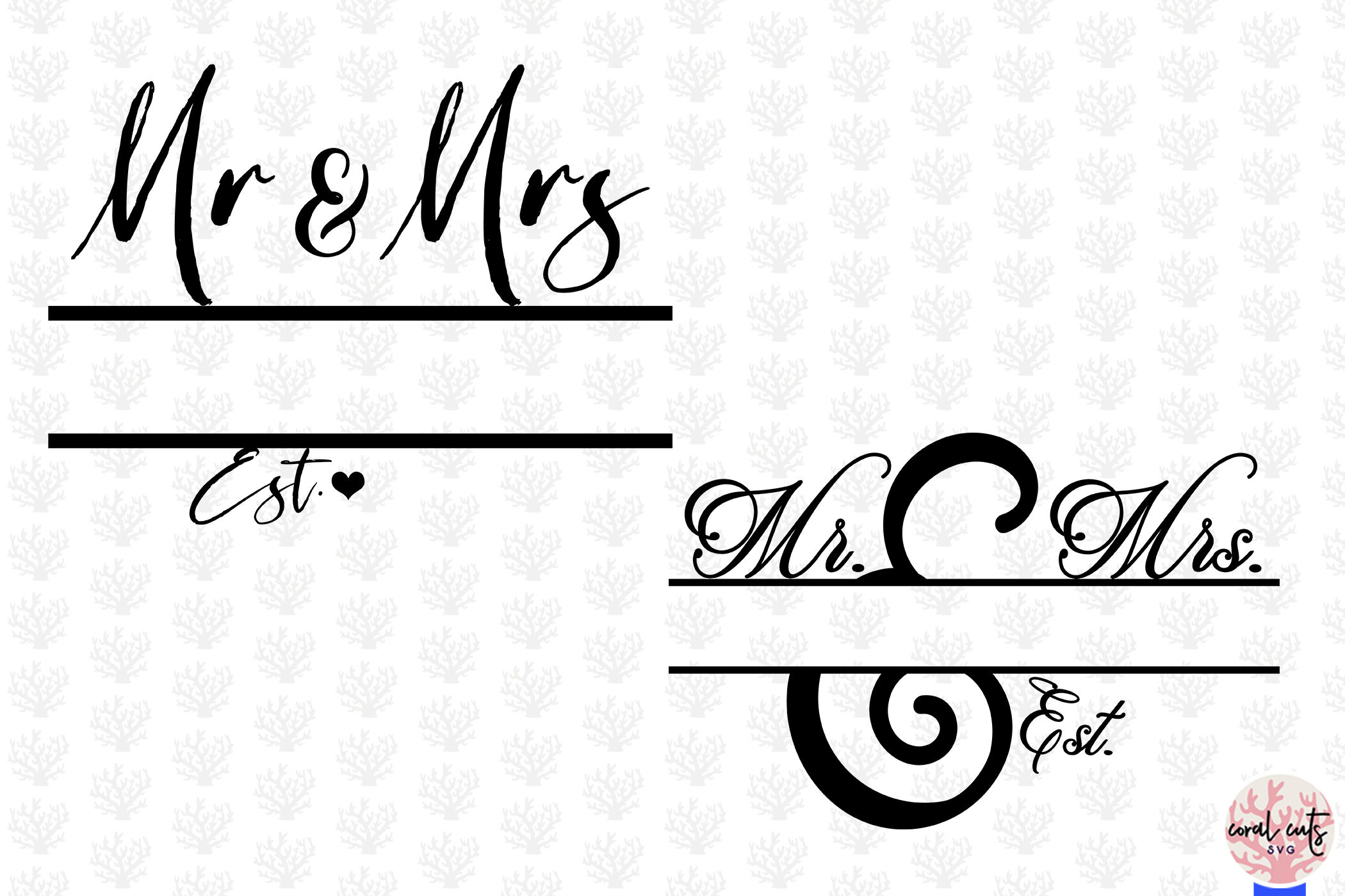 Wedding Monogram Bundle EPS SVG DXF JPG PNG By CoralCuts