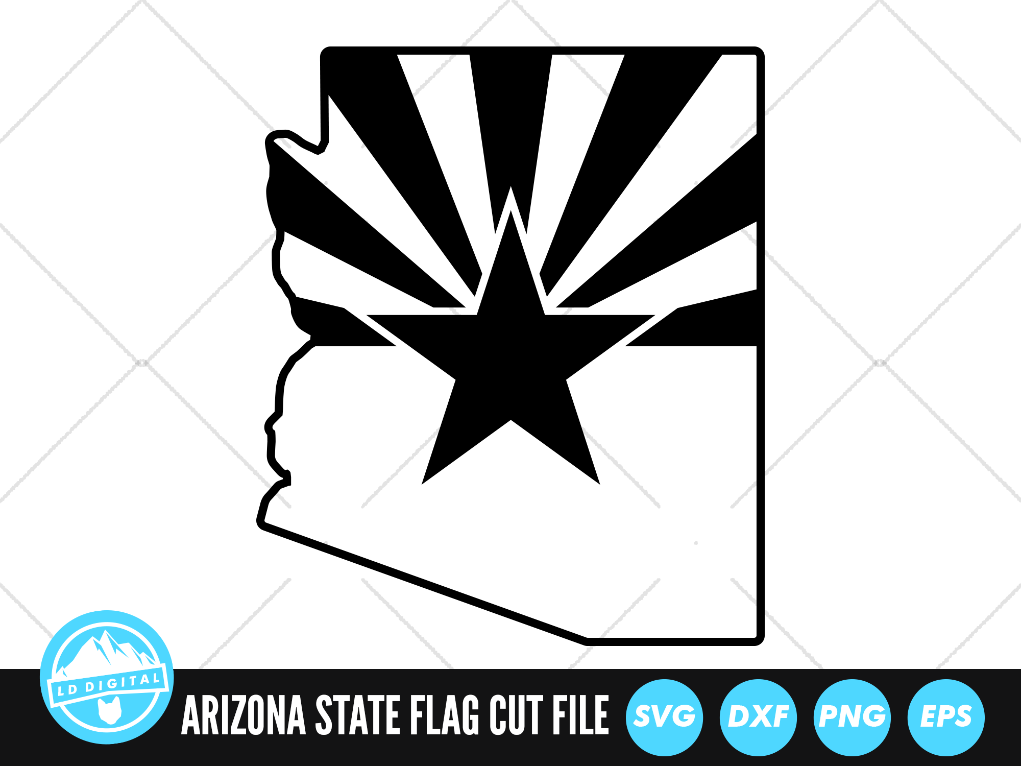 Arizona Map State Outline Flag SVG | Arizona Flag Cut File By LD