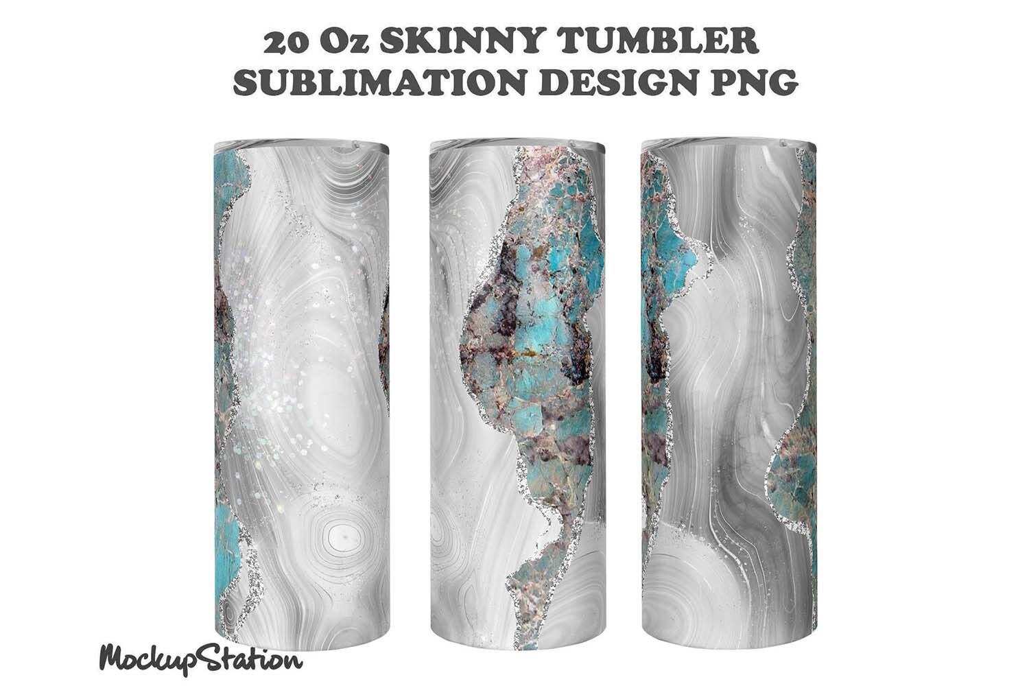 20oz Skinny Tumbler - Blue Marble