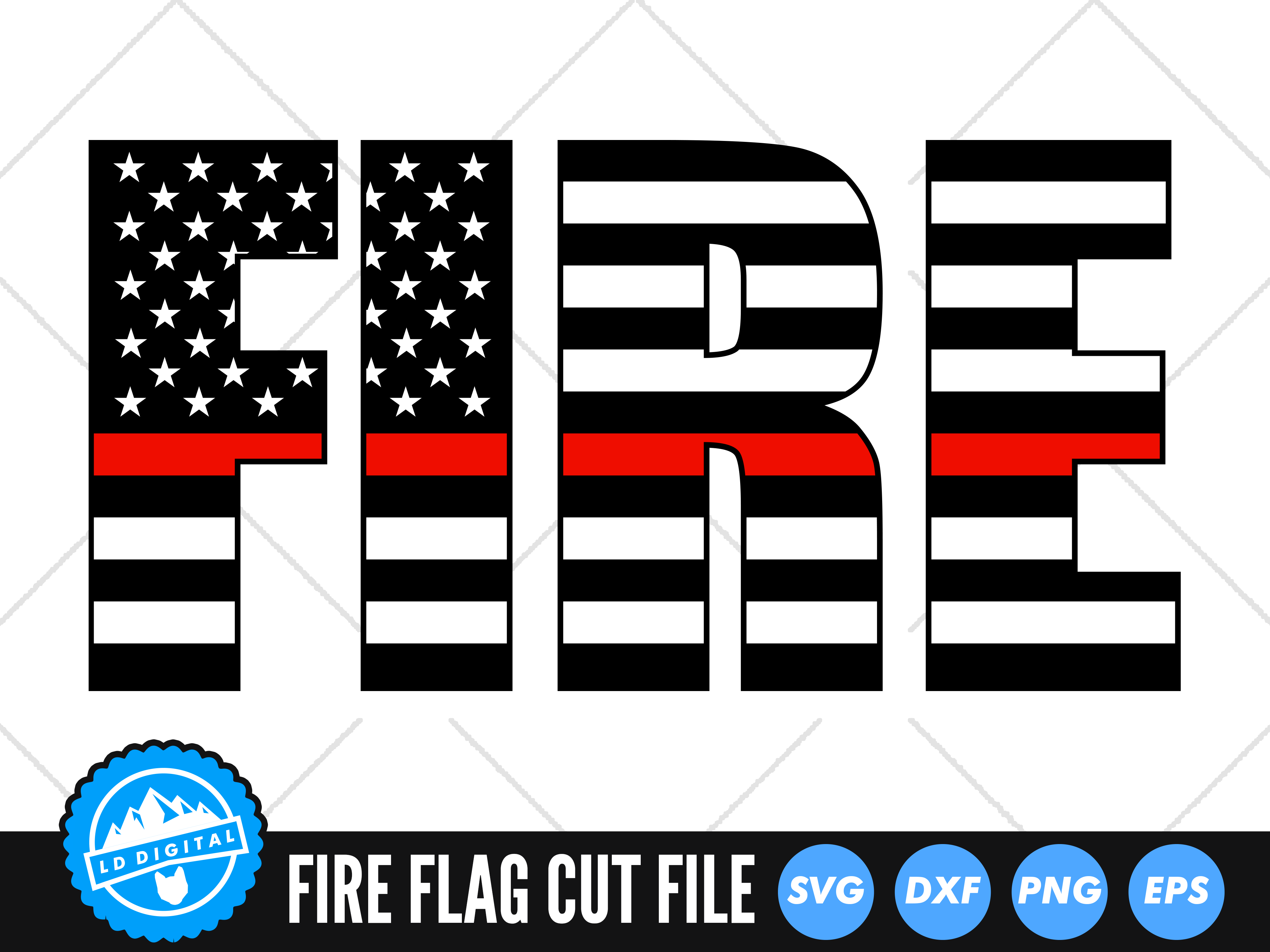 Firefighter Flag Fire Svg Thin Red Line Svg Fireman Support Svg By