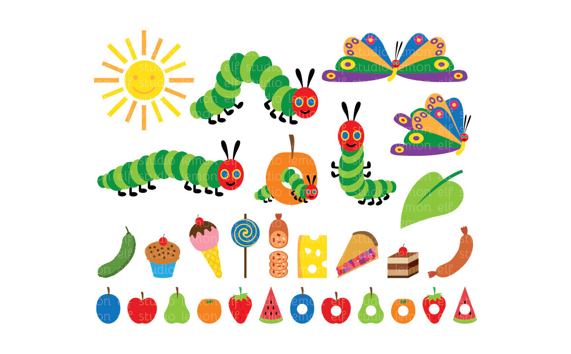 Very Happy Caterpillar-Digital Clipart (LES.CL24) By Lemon Elf Studio ...