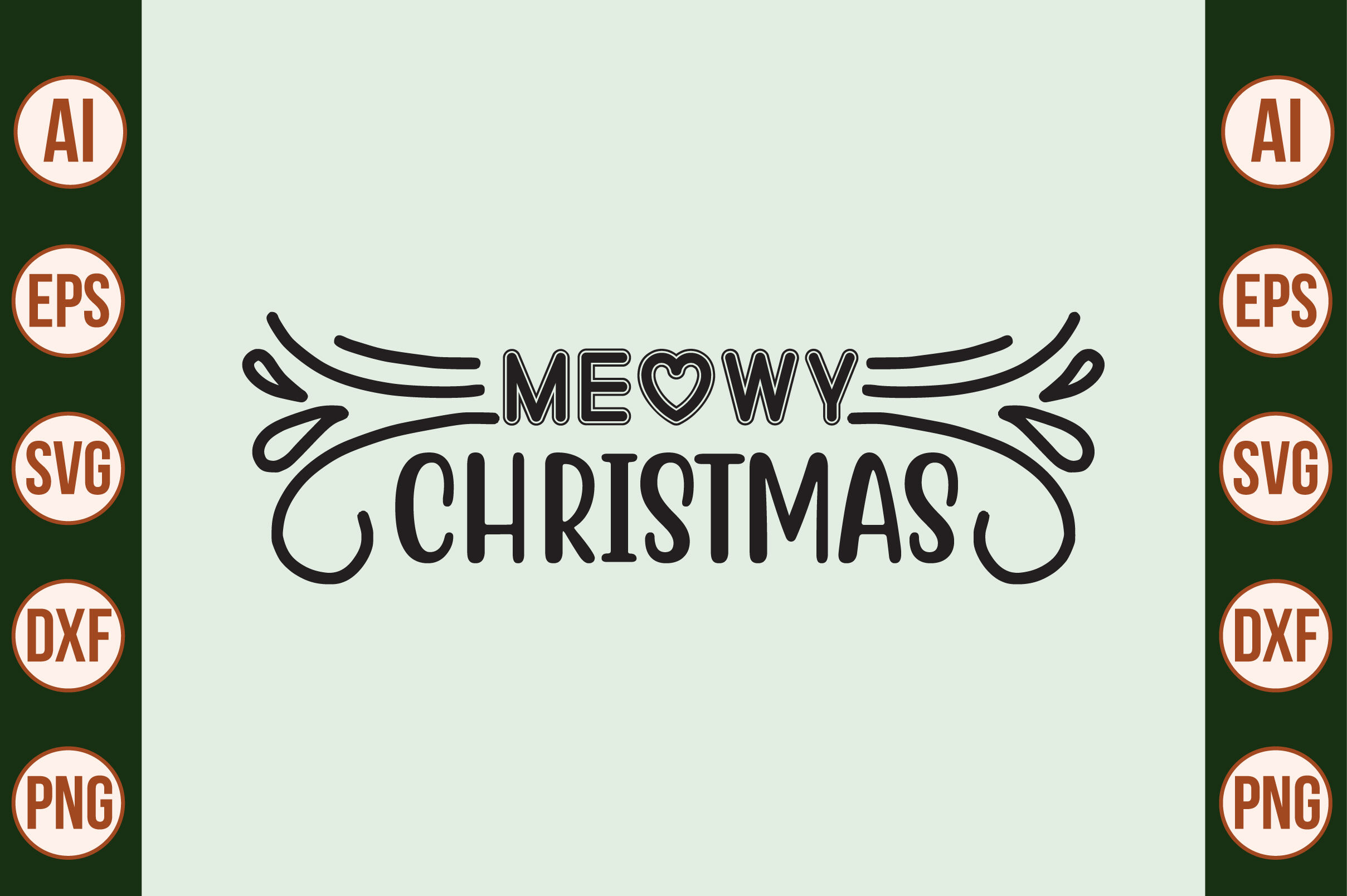 Meowy Christmas svg cut file By orpitabd | TheHungryJPEG.com