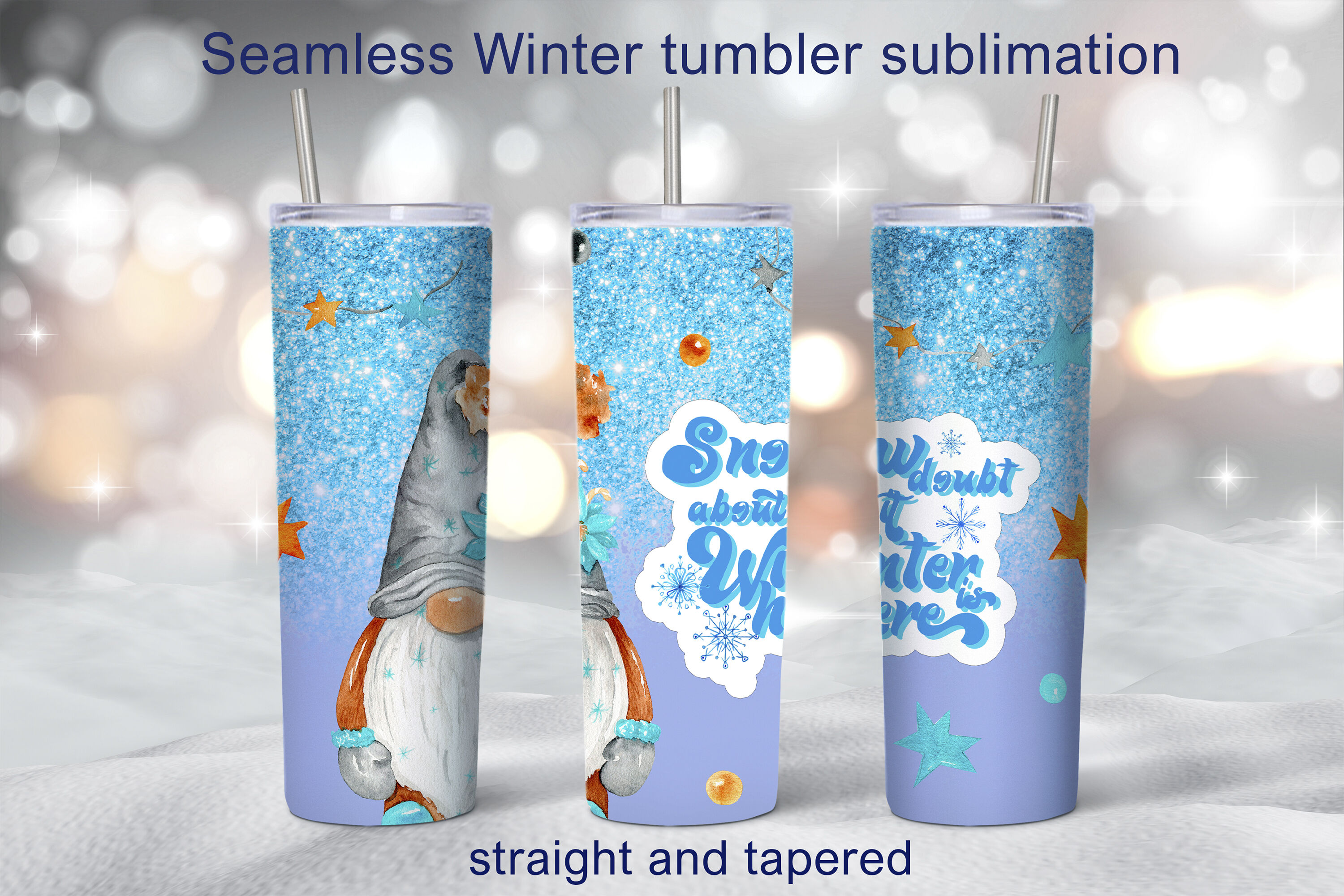 Christmas gnome tumbler sublimation design Winter tumbler By