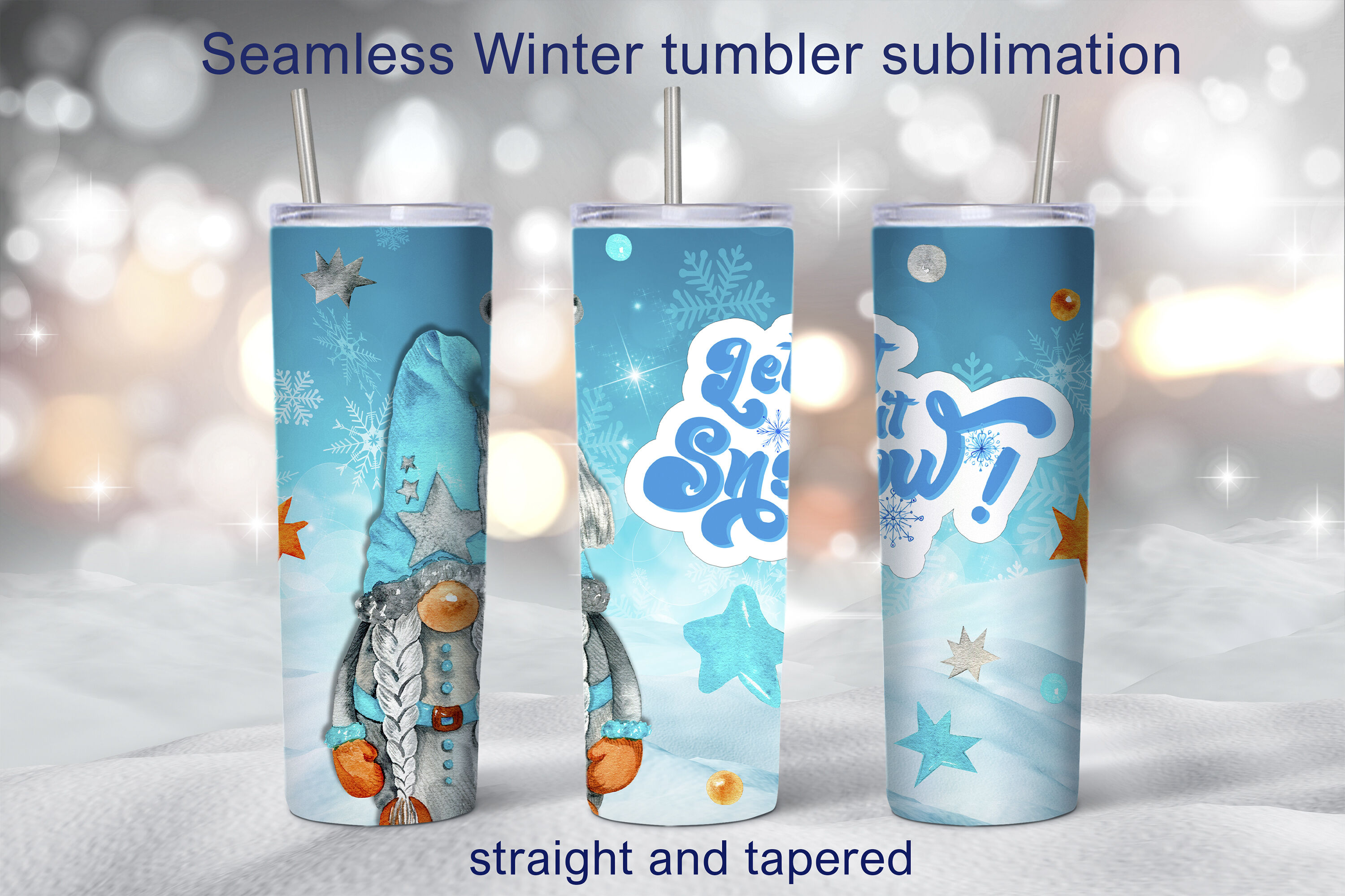 Christmas gnome tumbler sublimation design Winter tumbler By
