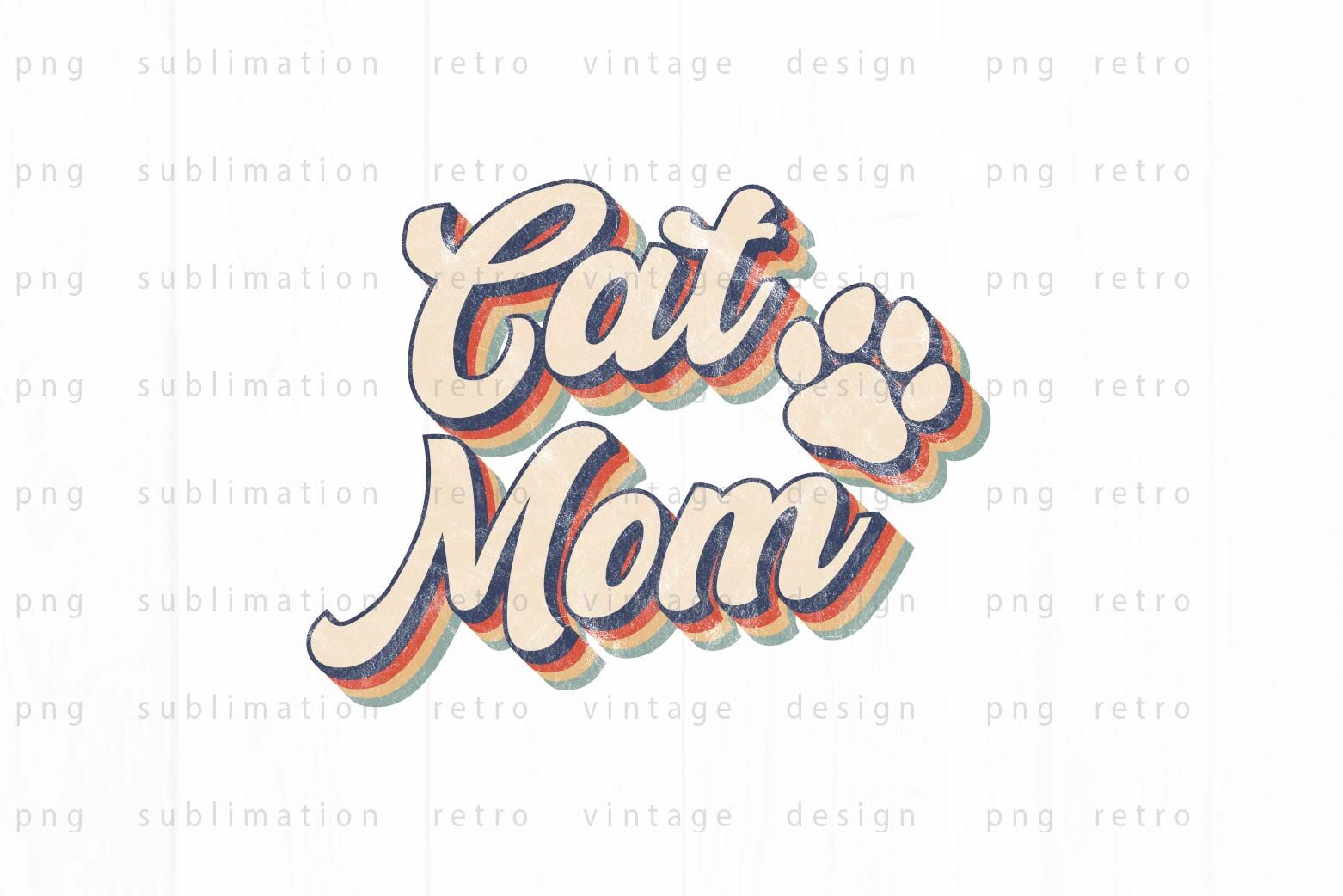 Retro Cat mom PNG Design By spoonyprint | TheHungryJPEG