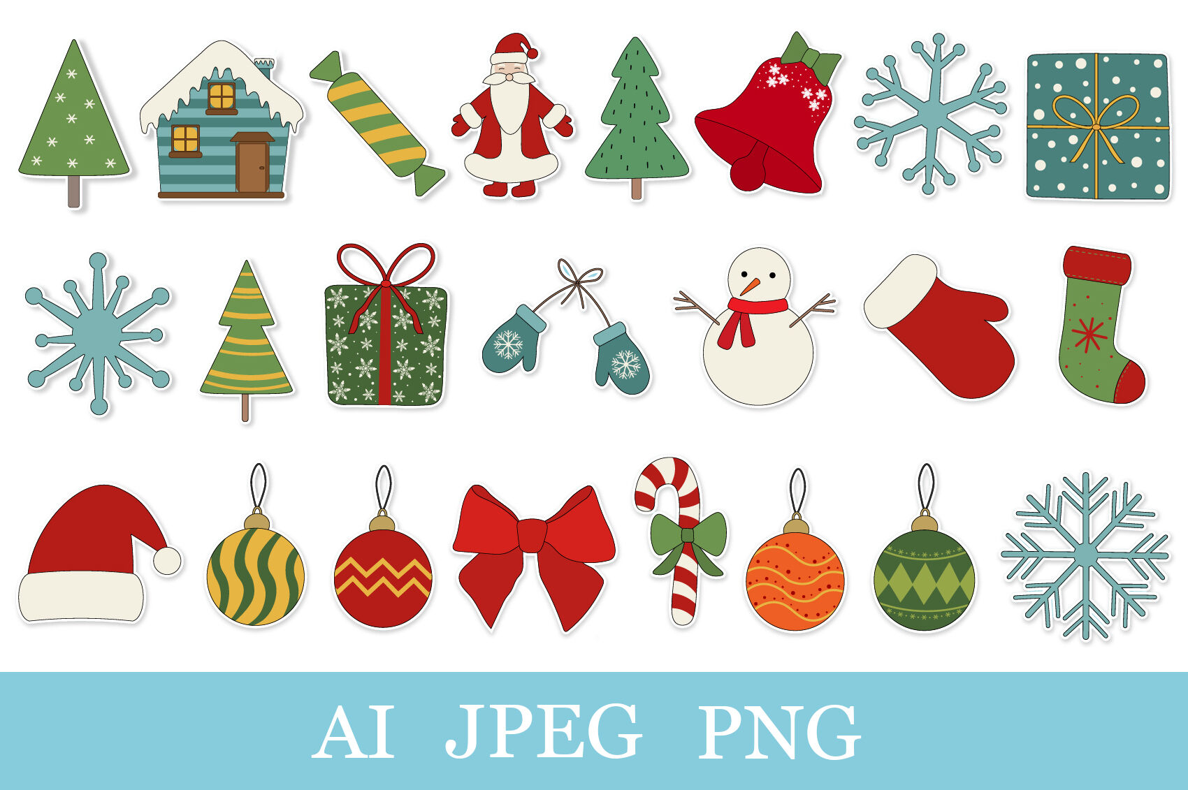 Preppy Christmas Lists PNG Sticker Pack
