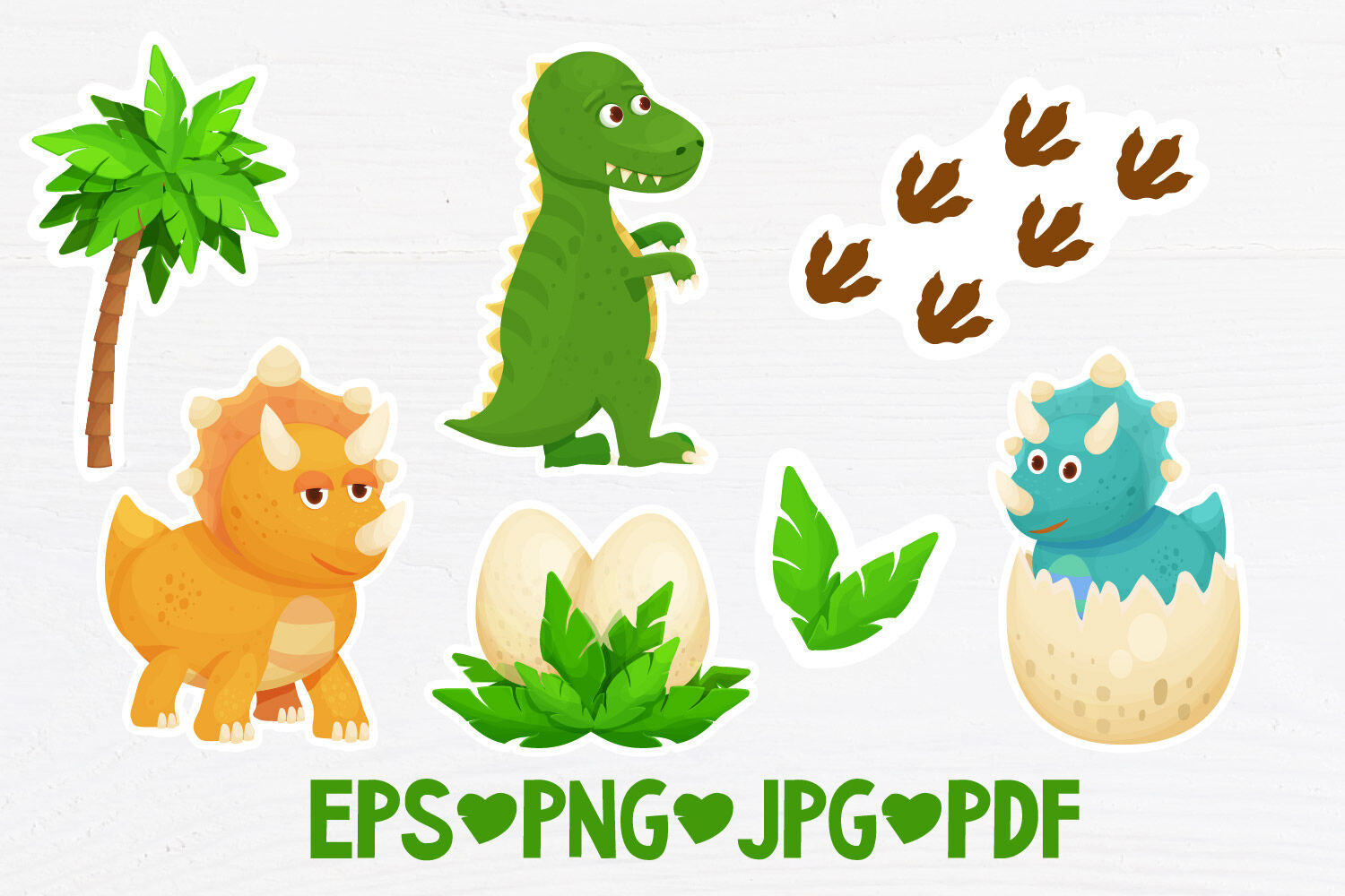 Dinosaur BABY Printable stickers PDF PNG By Canaridesign