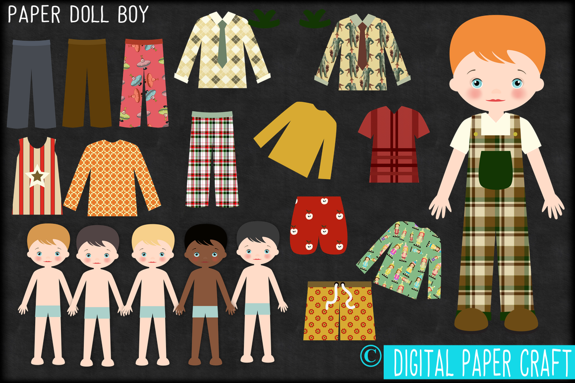Paper Doll, Digital Paper doll, Cut out doll, Printable doll, Instant  Download, Boy doll 1, Craft Doll, Cut Out Printable, pdf,png,jpg By Digital  Paper Craft | TheHungryJPEG