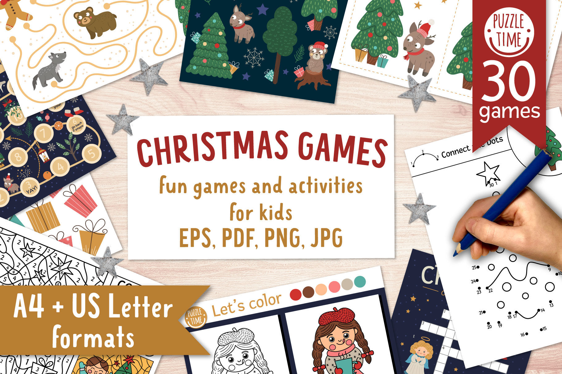 Christmas games for kids By Lexi Claus | TheHungryJPEG.com