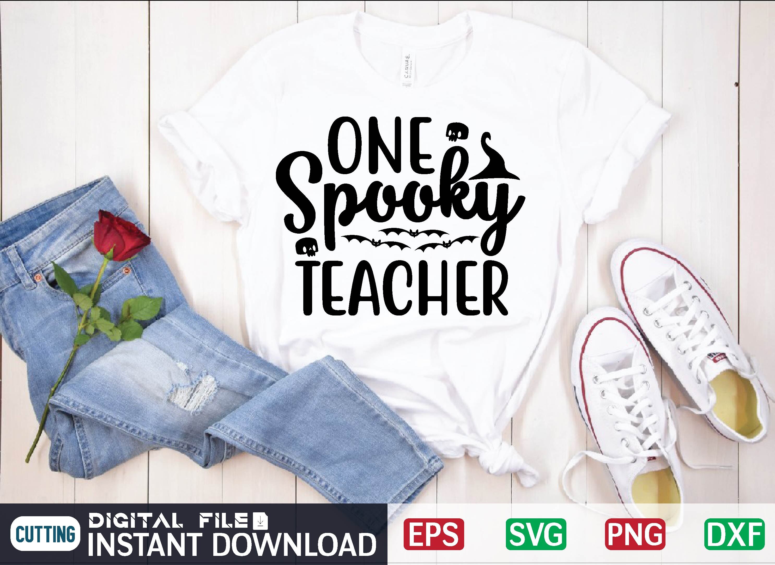 ONE Spooky TEACHER svg design By Print Store | TheHungryJPEG