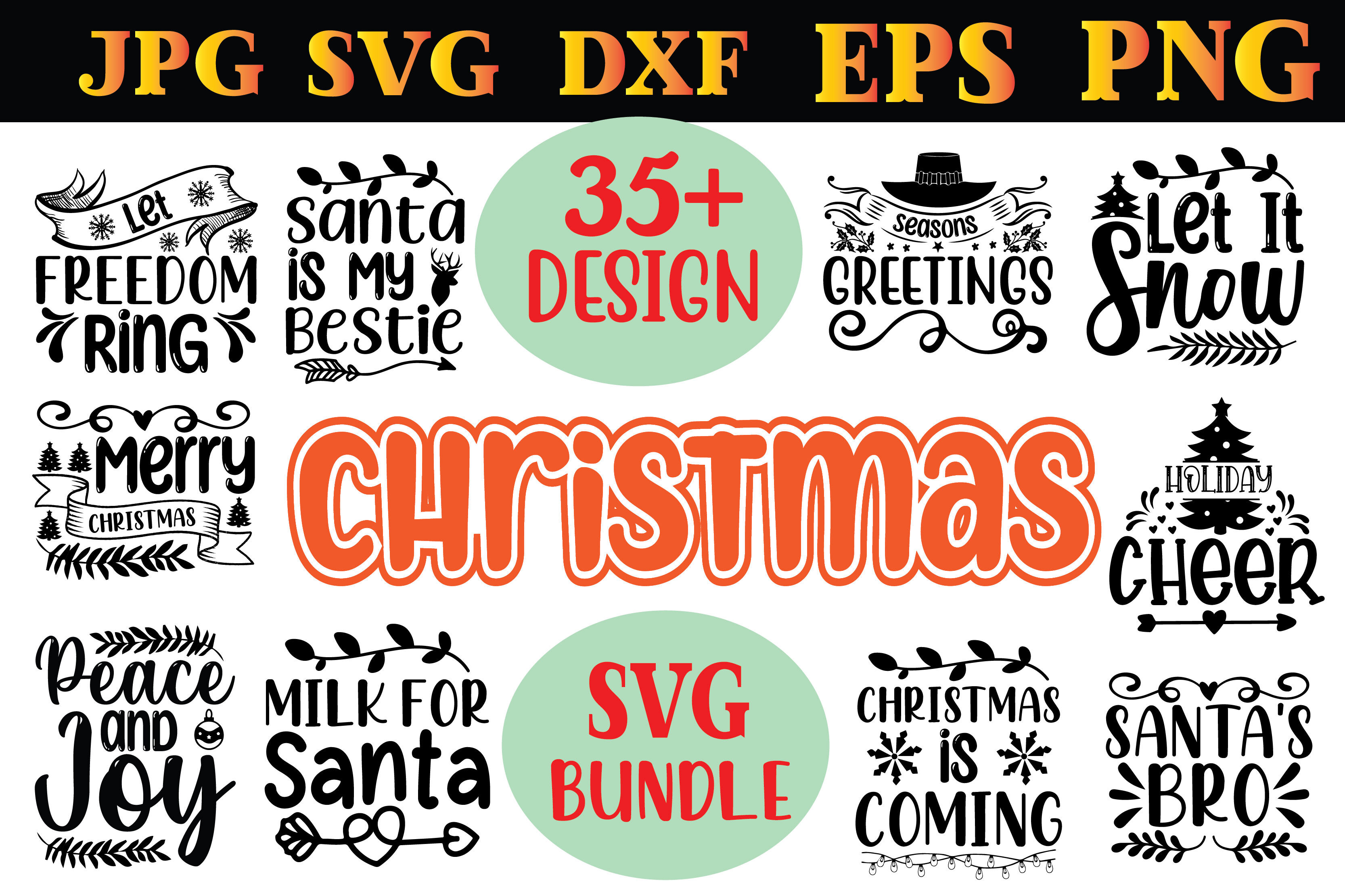 Christmas Svg Bundle By printstore | TheHungryJPEG.com