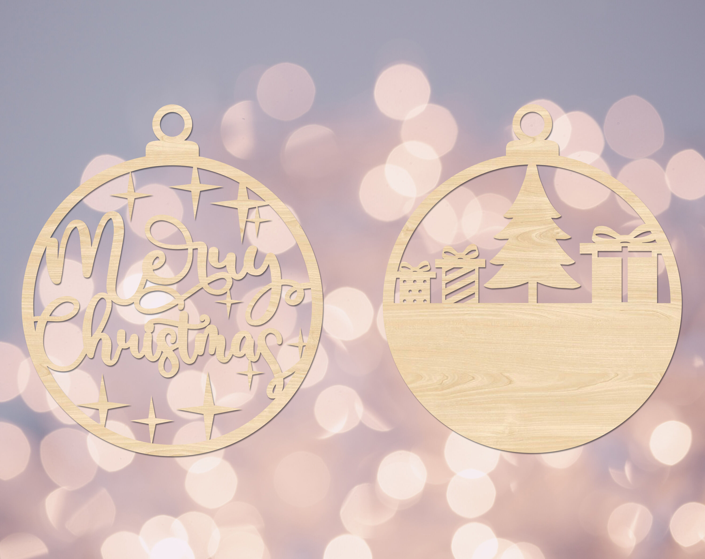 Christmas Ornament Laser Cut Files, 8 Designs By LemonStudioCreations