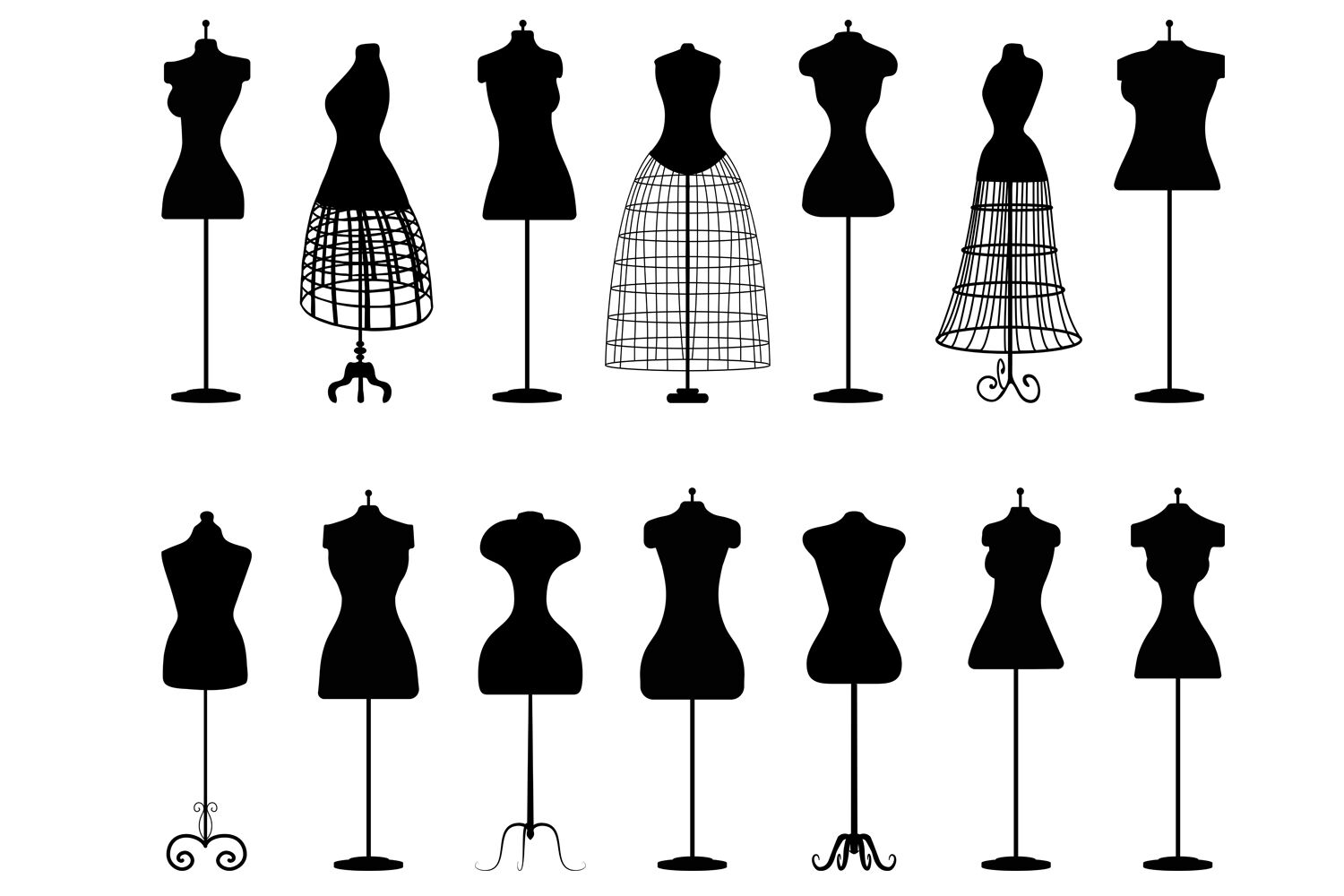 Dress Forms and Dresses - Transparent PNG files + Vector EPS and AI Fi ...
