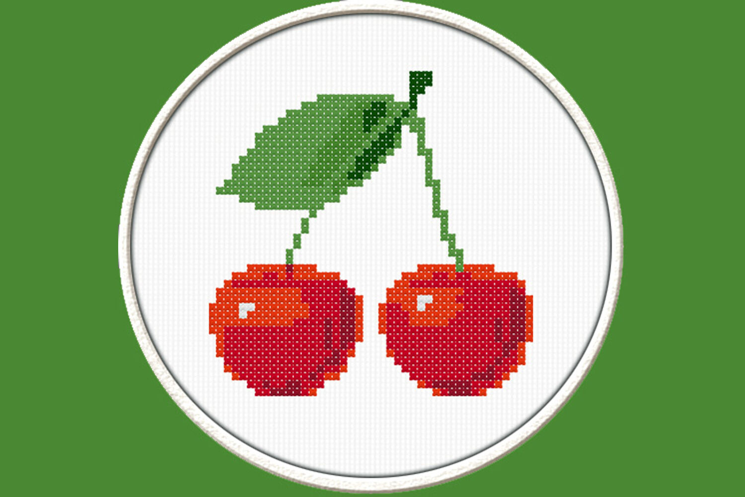 Cherry cross stitch PDF pattern Easy Kids cross stitch /98/ - Inspire Uplift