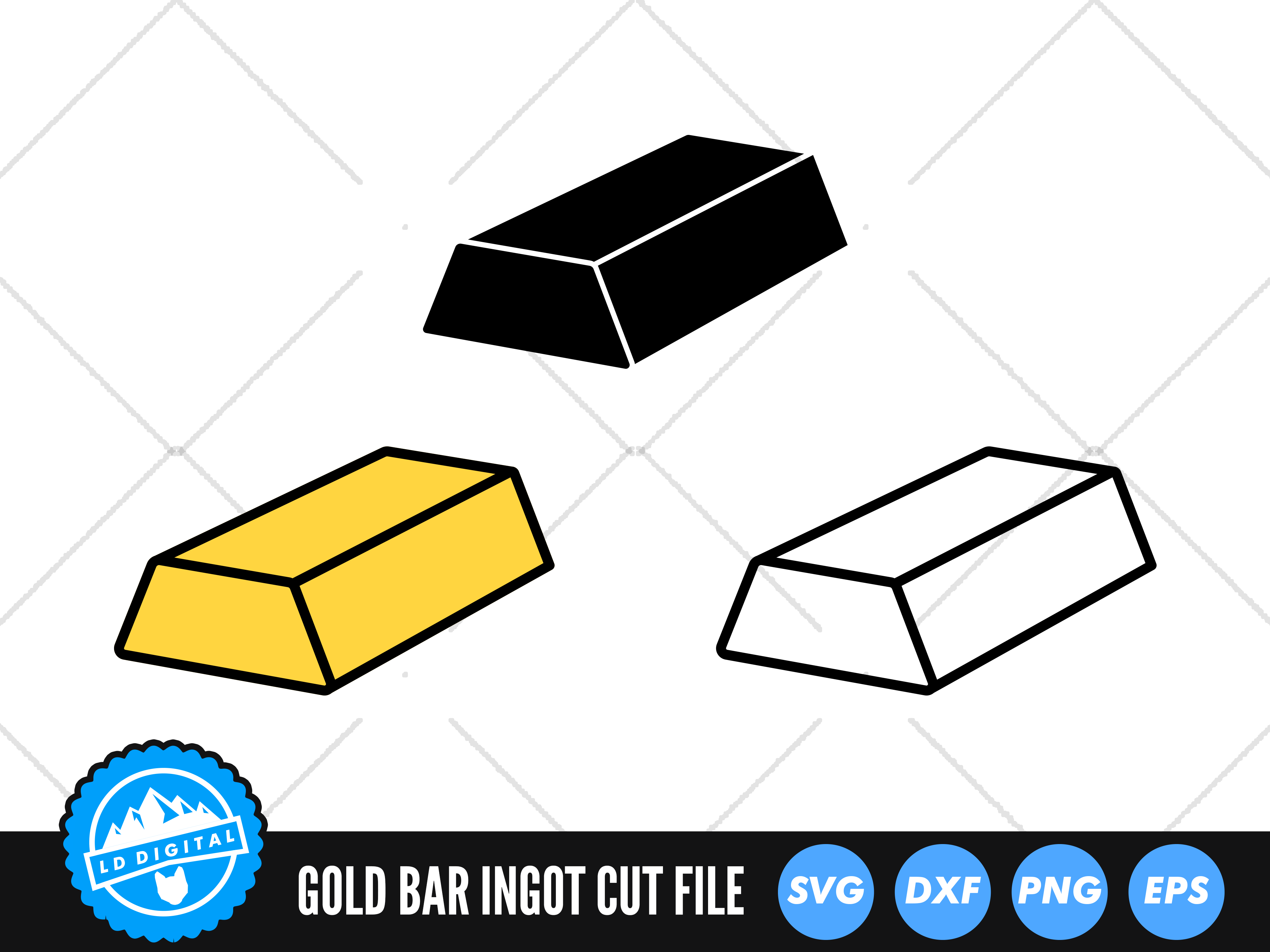 gold bar clipart black and white