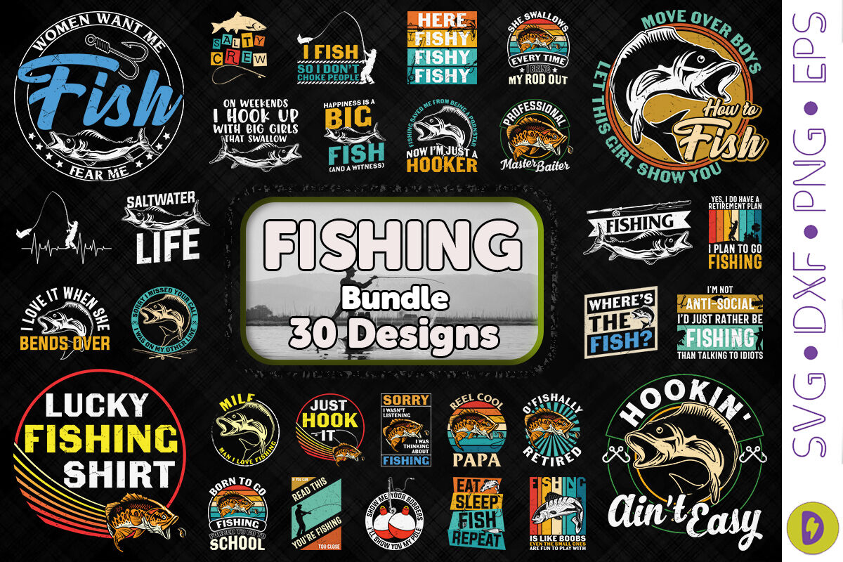 Fishing Bundle. 30 Designs By Novalia