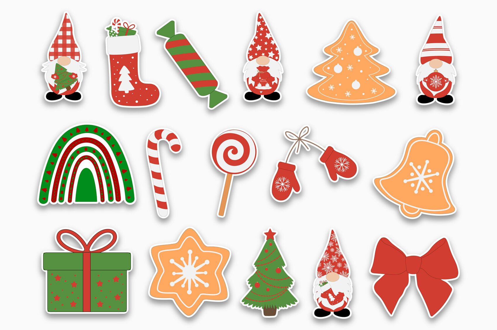 Gnomes Stickers. Christmas Stickers. Stickers Printable PNG By  IrinaShishkova