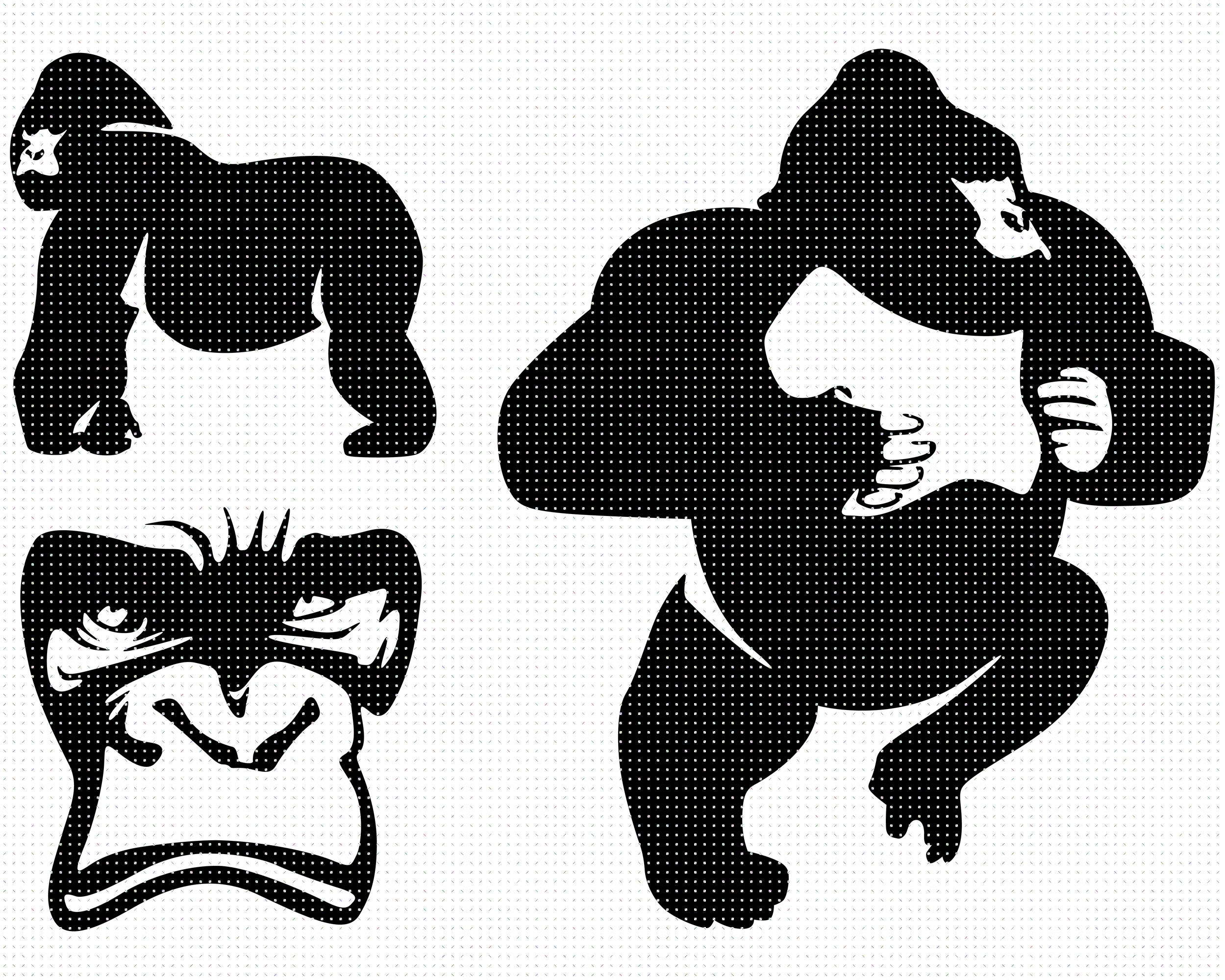 Gorilla Svg, Monkey Svg, Angry Gorilla Svg, Gorilla Silhouette Svg ...
