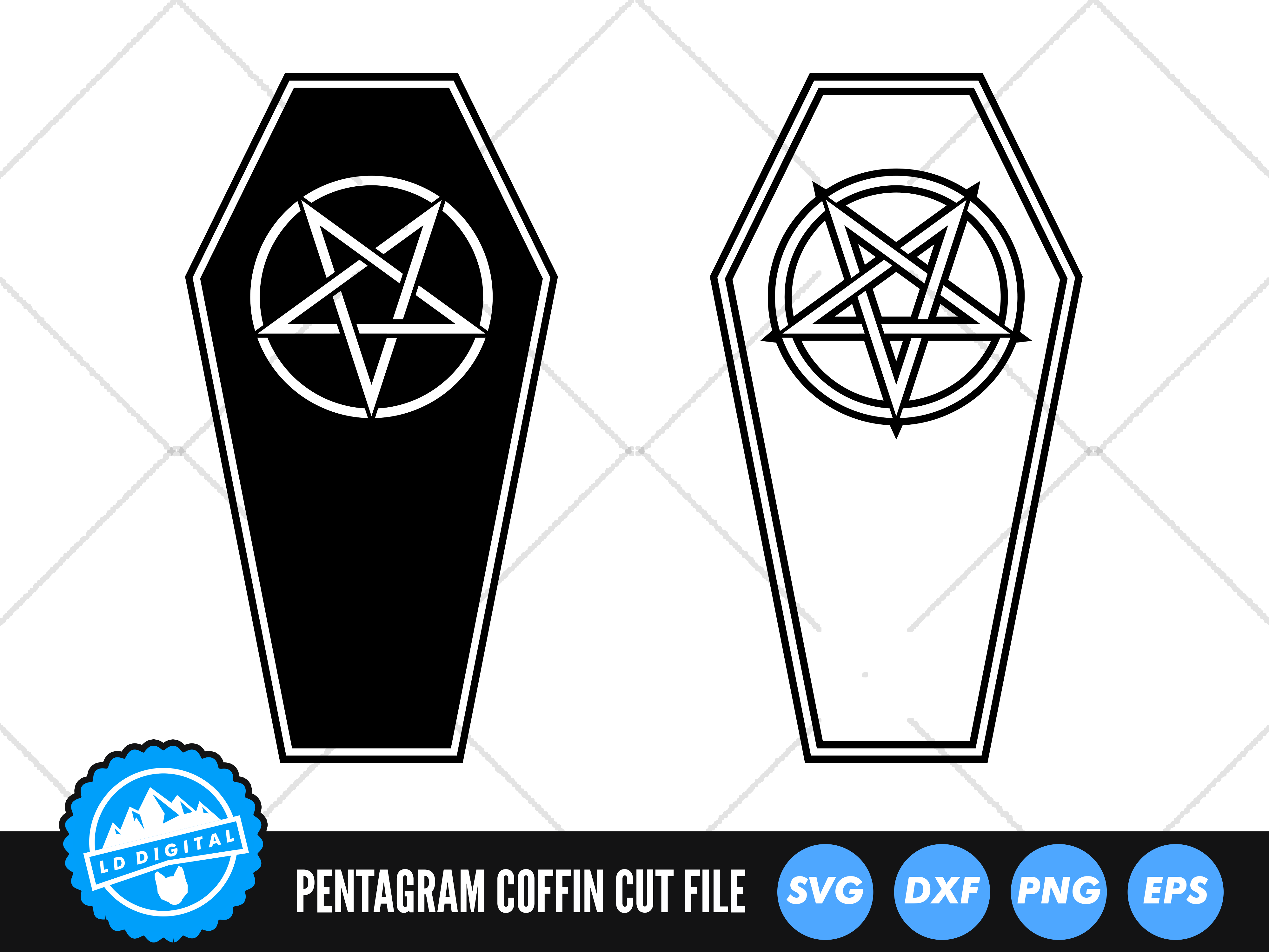 Coffin Pentagram SVG | Halloween SVG | Casket Cut File By LD Digital