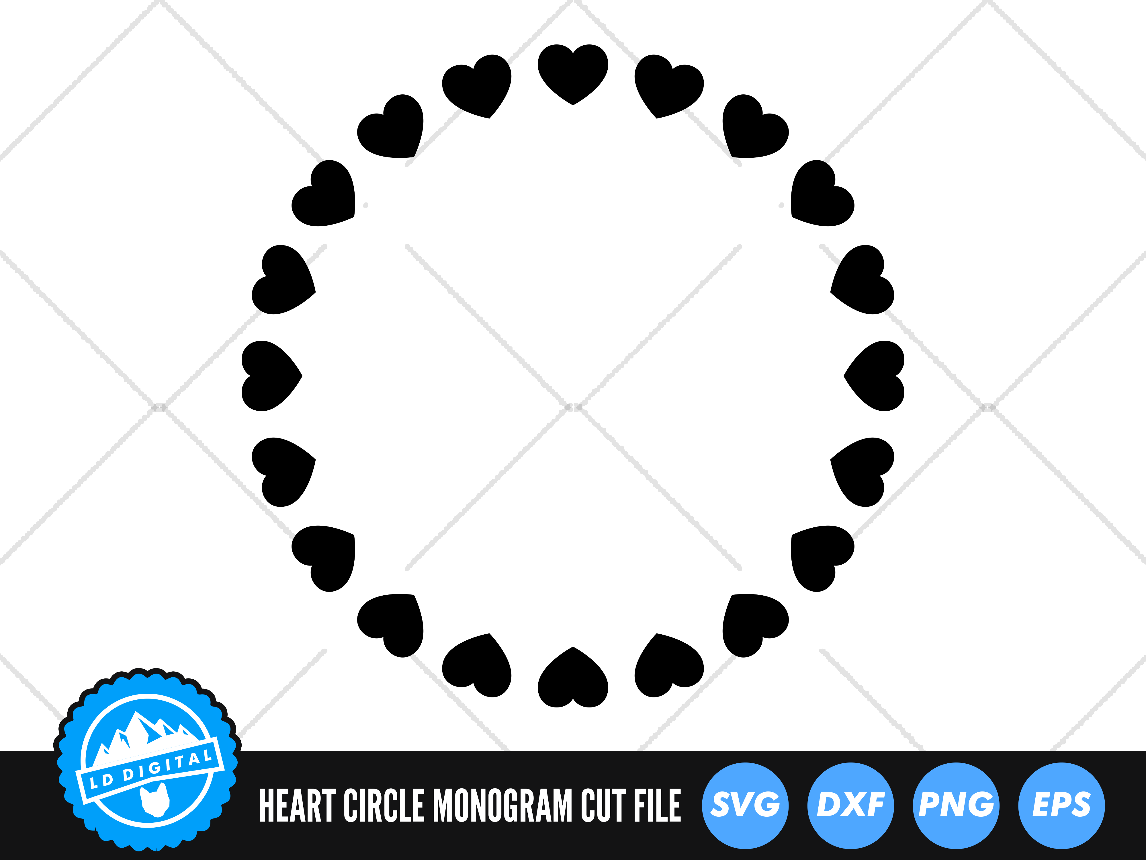 Circle Monogram Frame, Decoration Free Svg File - SVG Heart