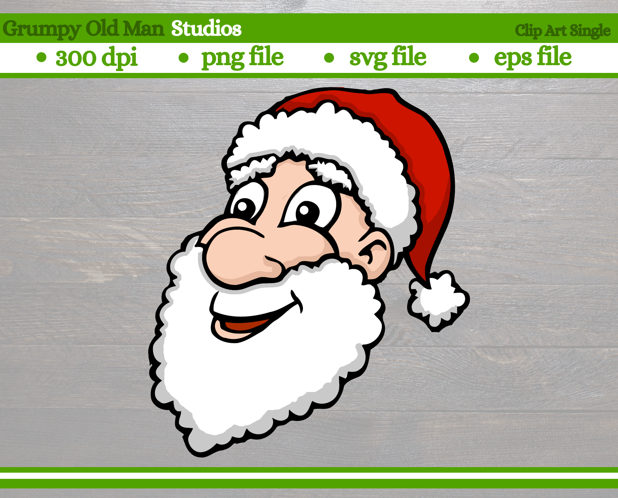 cartoon santa face | santa claus design By Grumpy Old Man Studios |  TheHungryJPEG