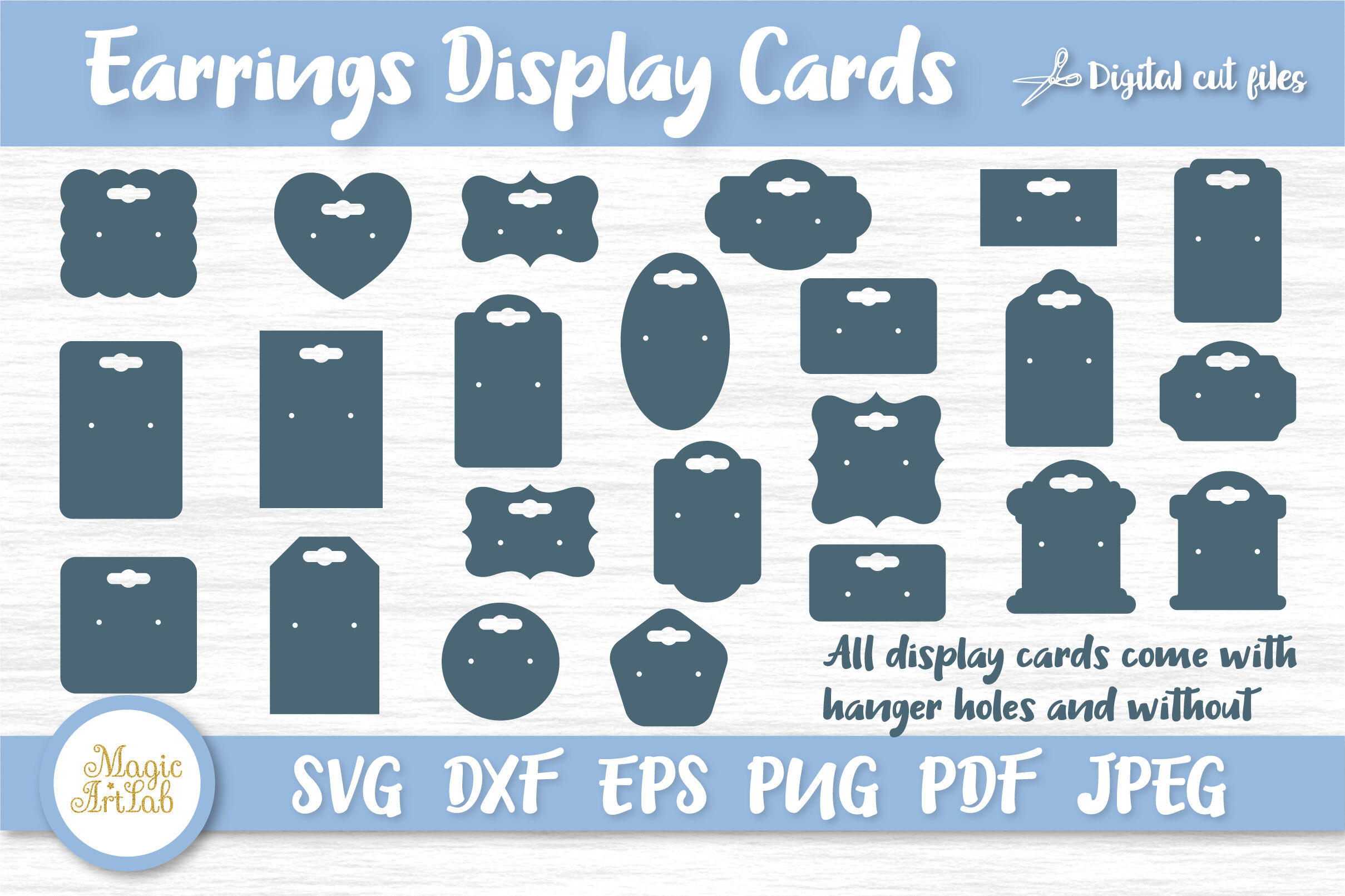 Earrings display cards svg, Earrings display cut files