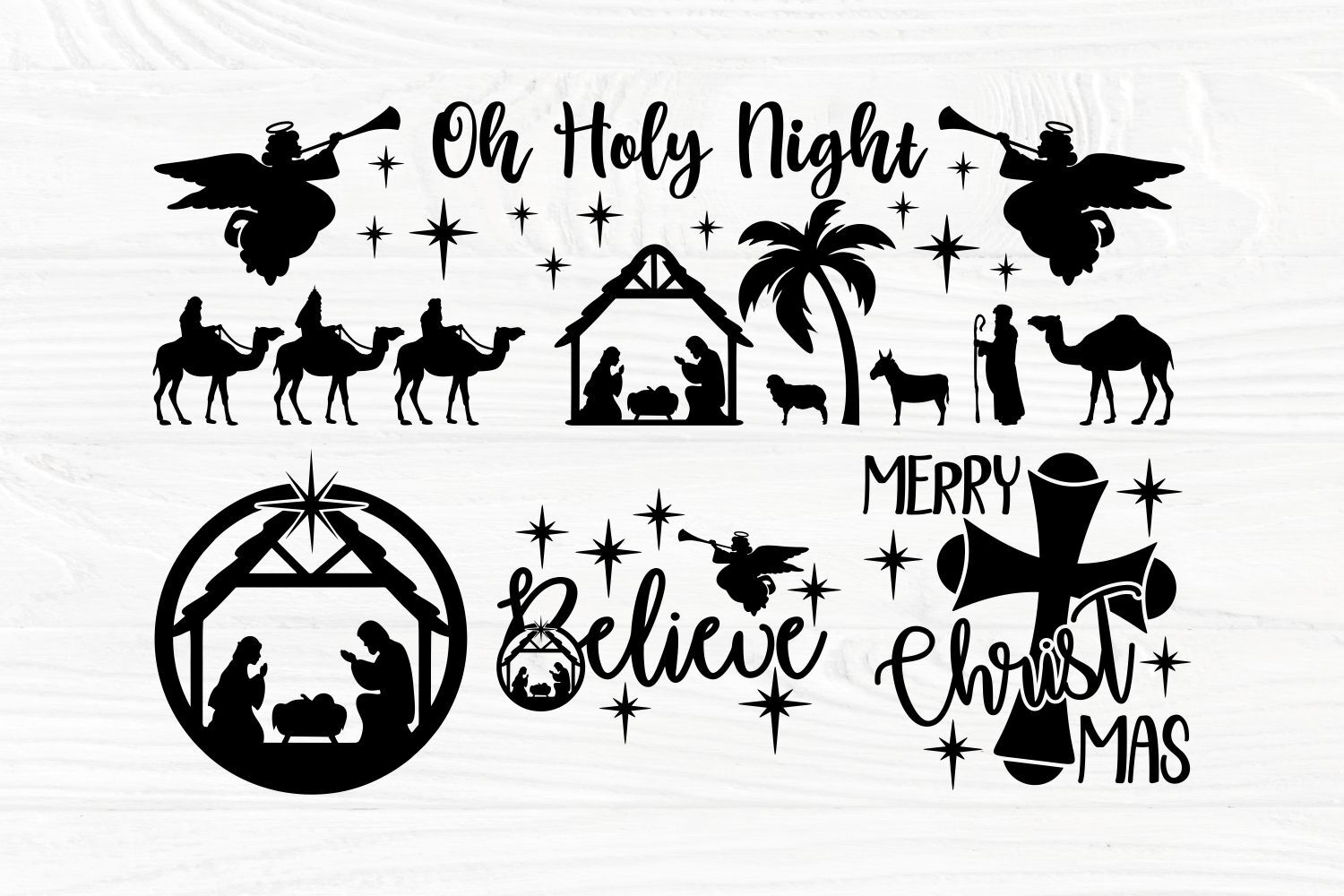 Nativity Scene SVG, Oh Holy Night, Christmas Svg Cut Files