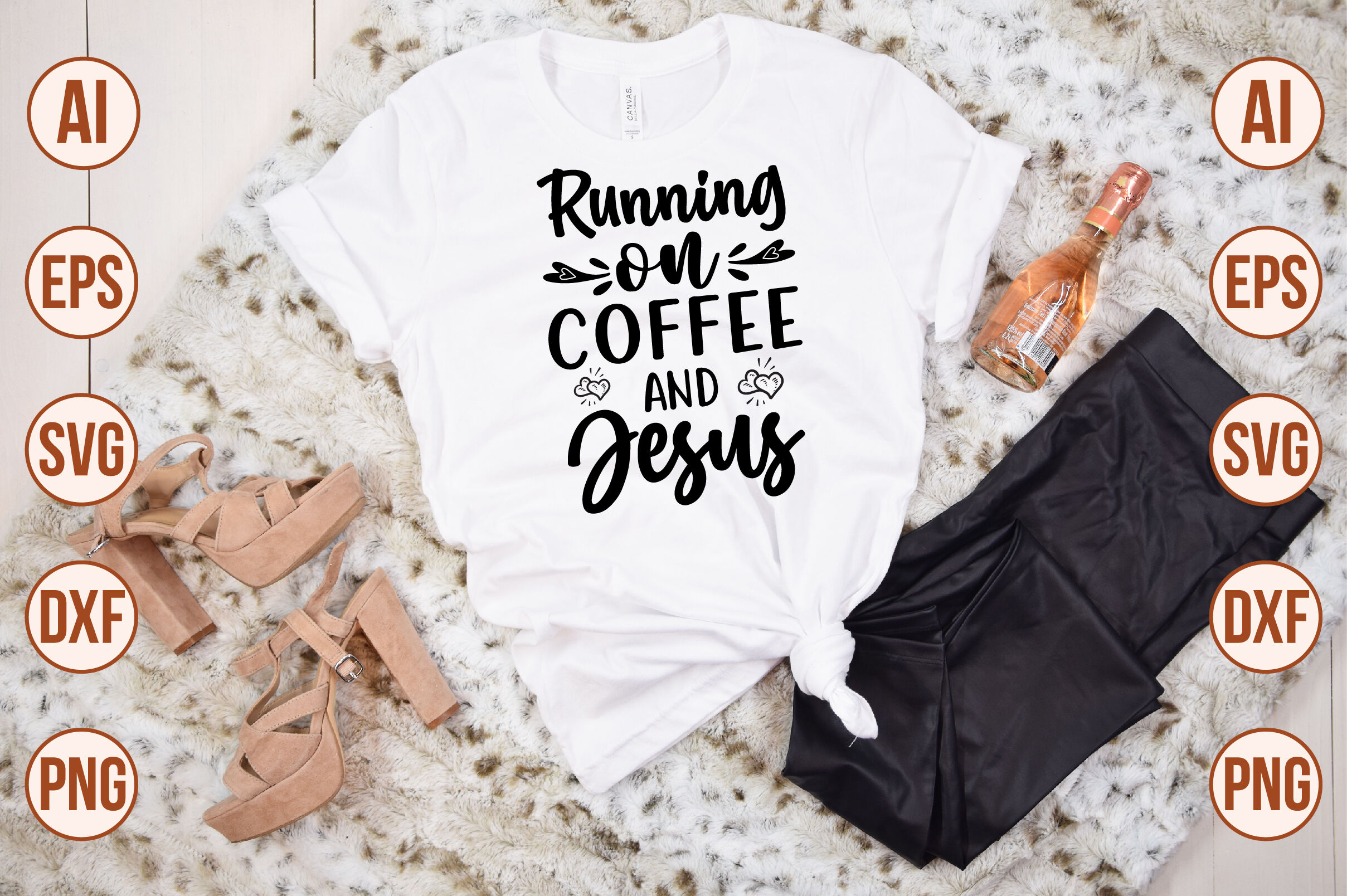 Running on Coffee and Jesus SVG By orpitabd | TheHungryJPEG