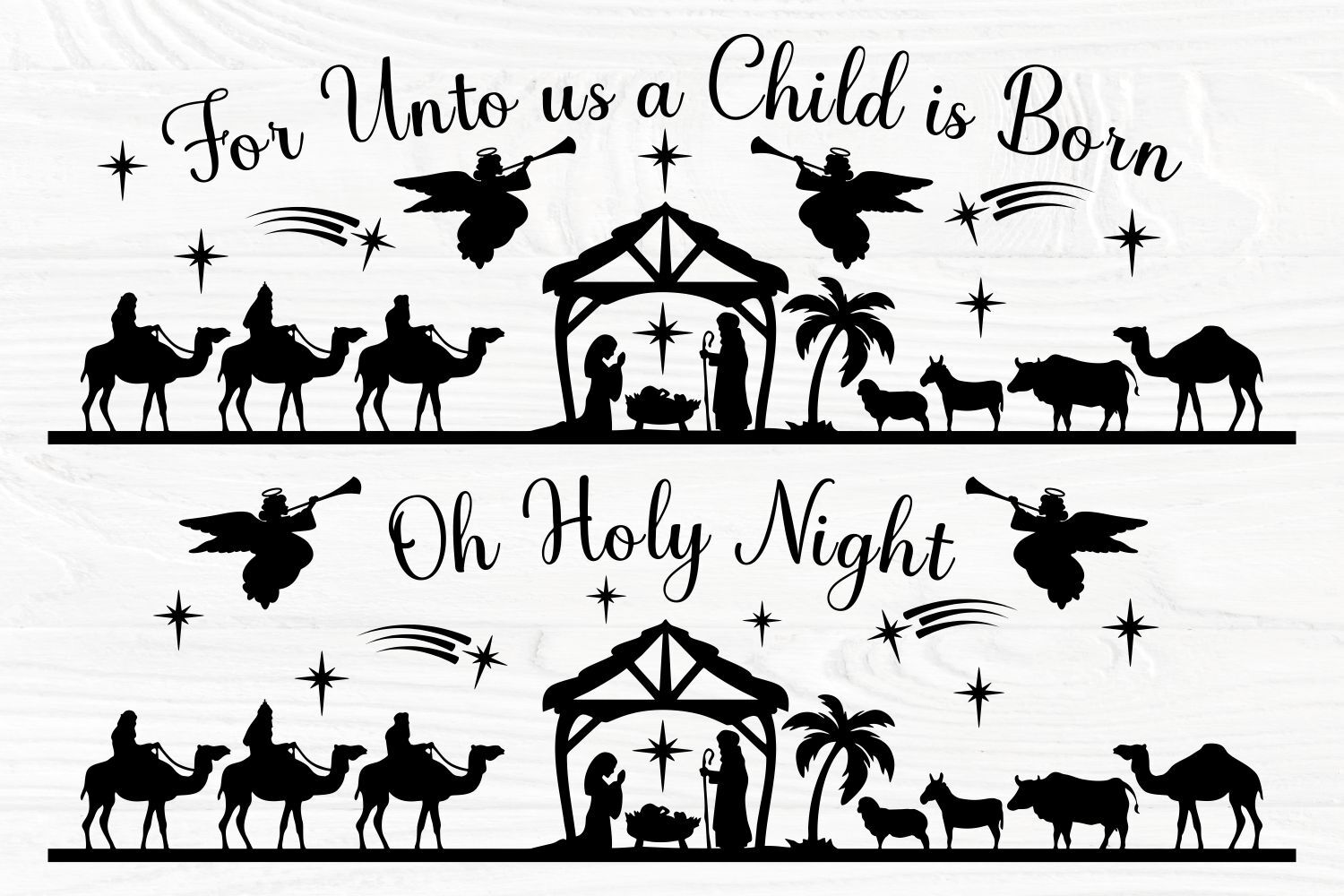 O Holy Night, Christmas SVG, Christ is Born SVG, Digital Download, Cut  File, Sublimation, Clip Art (individual svg/dxf/png/jpeg files)