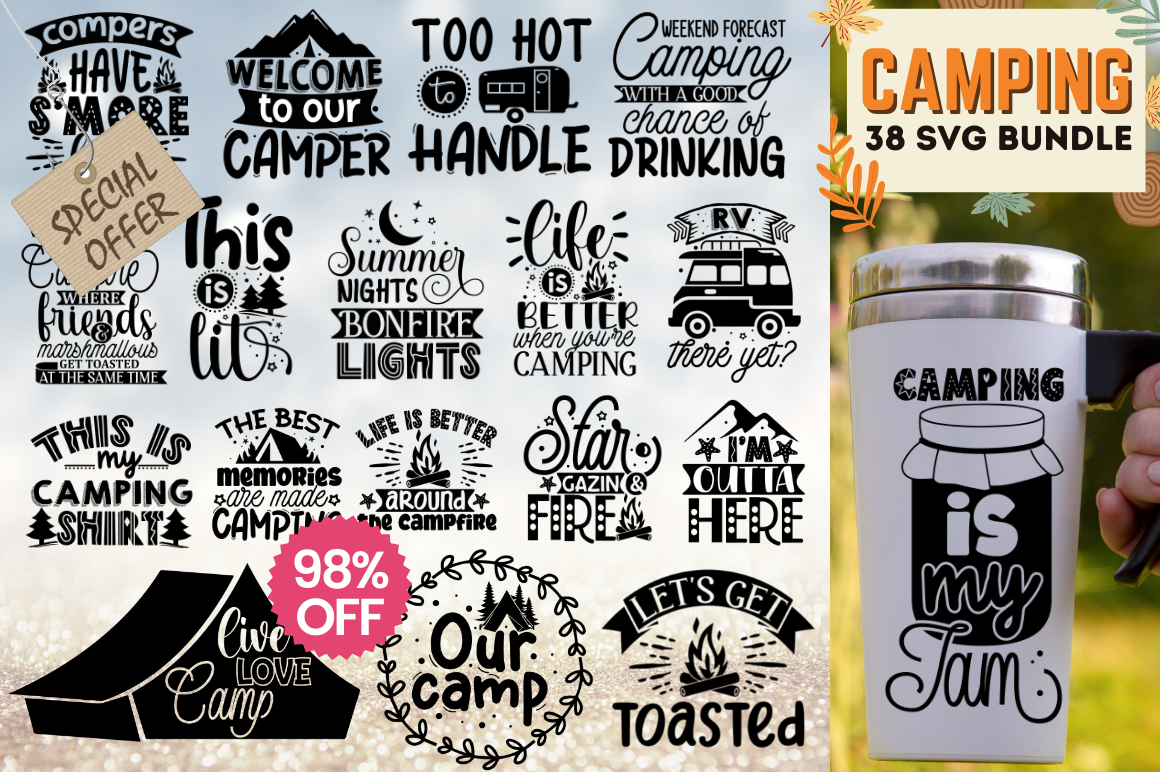 FREE Camping Light Bucket SVG File