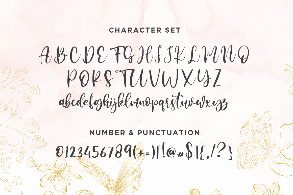 Candy Butterfly a Beauty Modern Calligraphy By Gatra Std | TheHungryJPEG