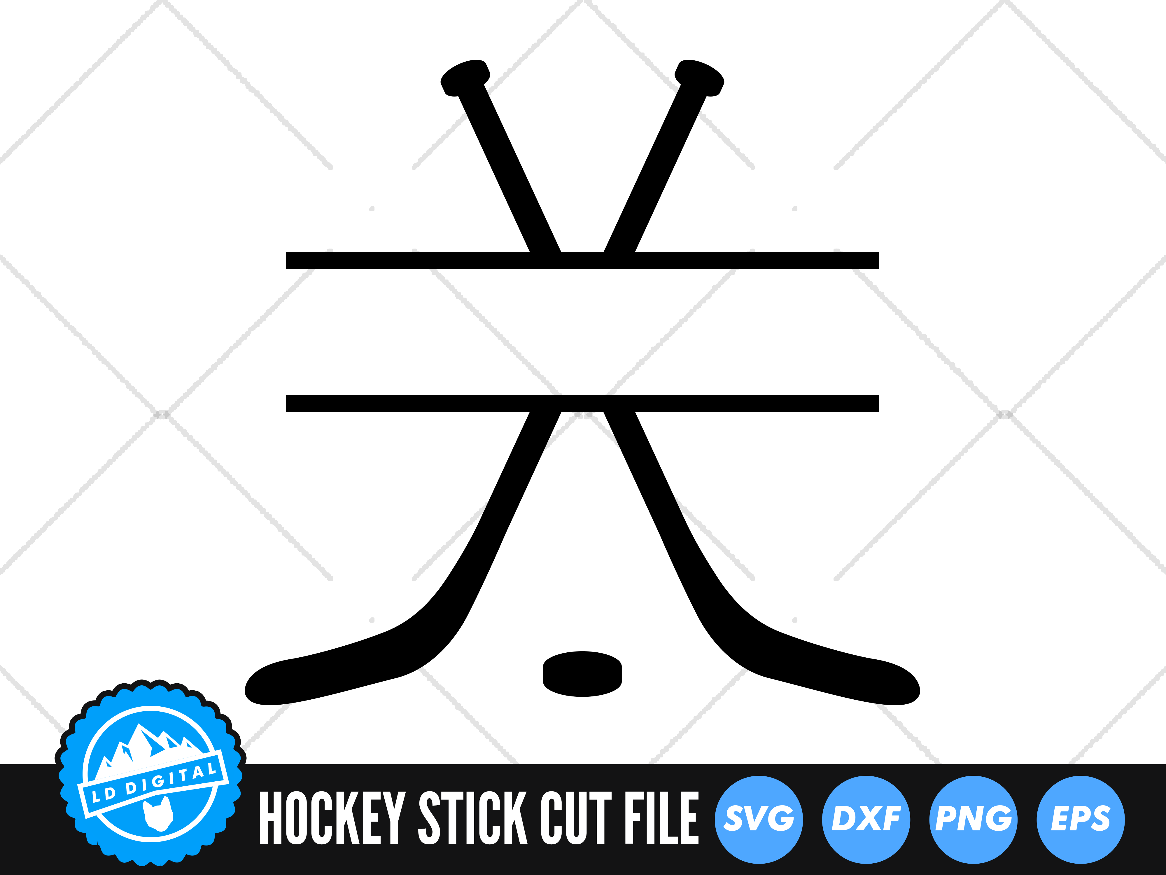 Crossed Hockey Sticks Svg, Hockey Svg, Hockey Logo Svg. Vector Cut file  Cricut, Silhouette, Pdf Png Eps Dxf, Decal, Sticker, VinylCr, Pin