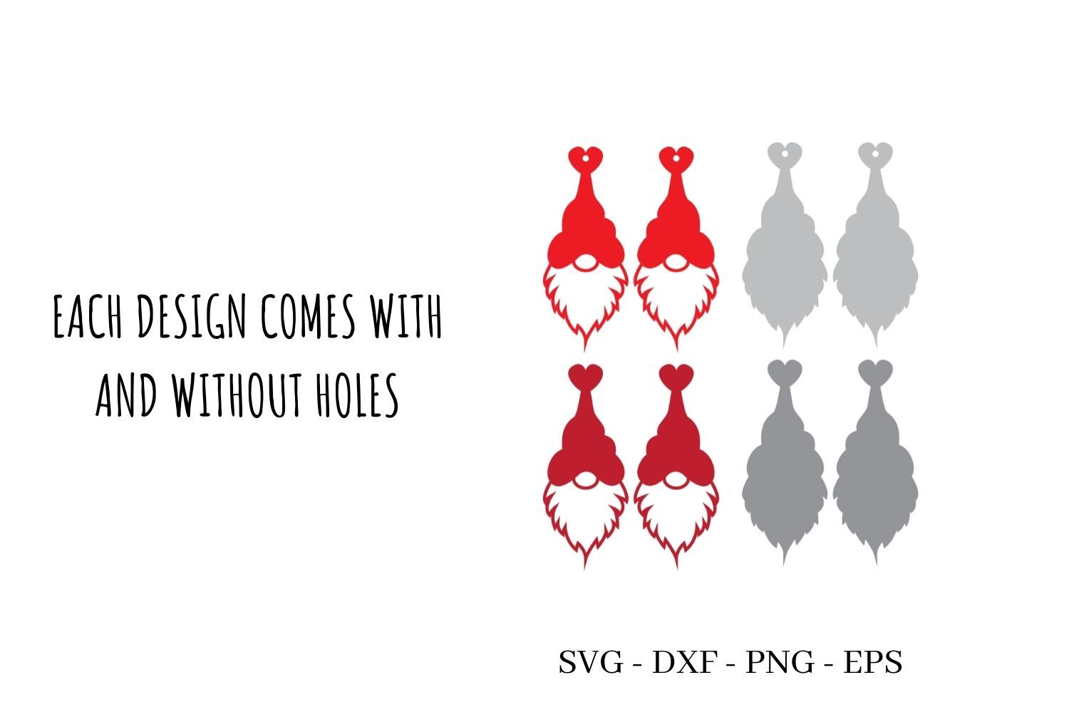 Valentines Gnome Earrings Bundle Graphic by Taita Digital