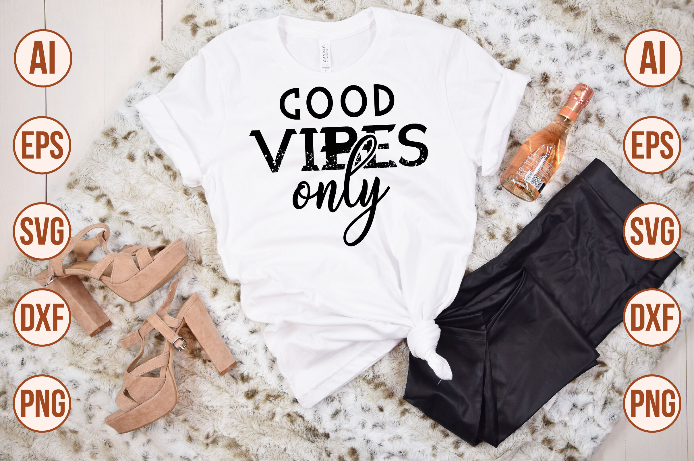Positive Vibes Only svg cut file By ismetarabd | TheHungryJPEG