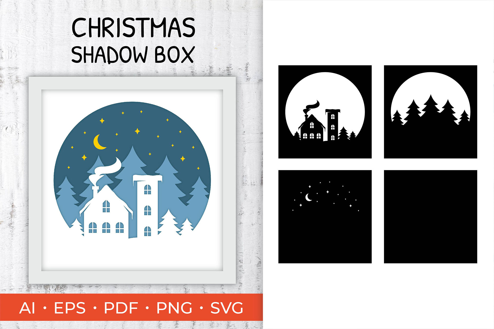 Christmas Shadow Box Svg