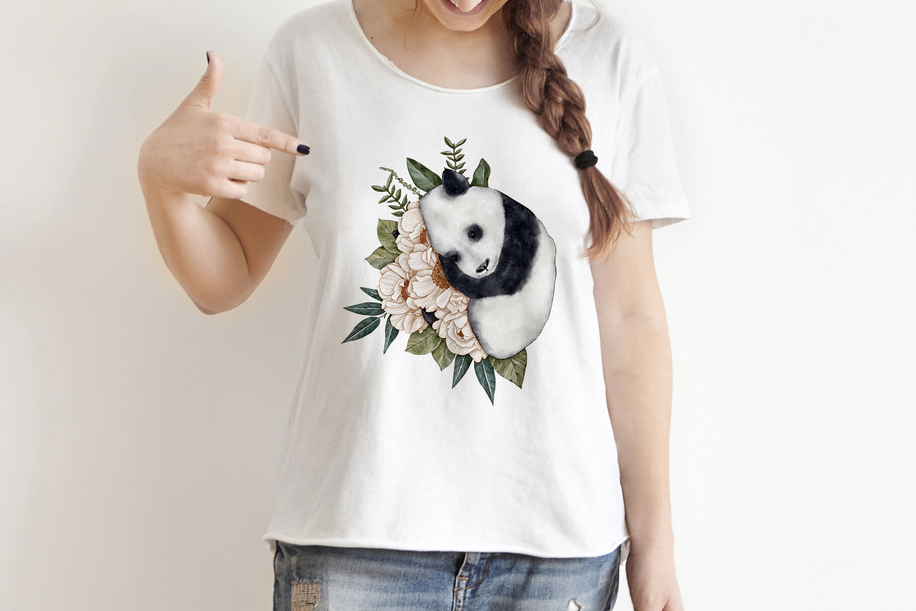 Floral Panda PNG Files for Sublimation Floral Panda Shirt Panda Png Panda watercolor Cute Panda Floral Png Floral Panda Animal Png