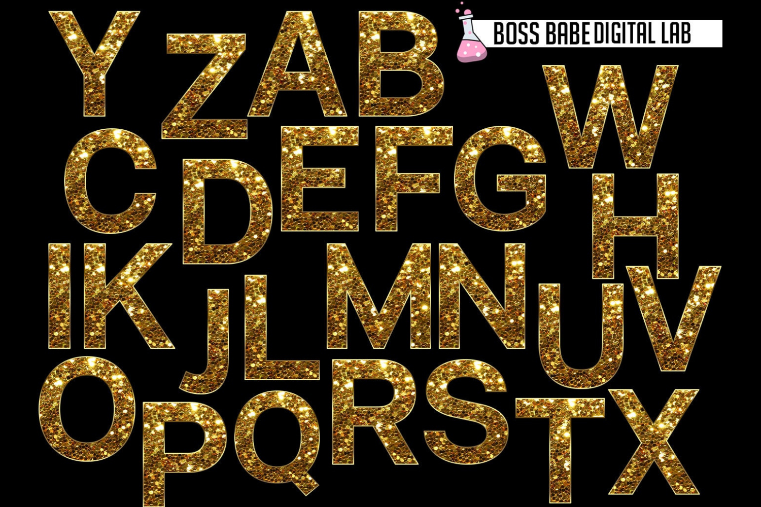 PNG Rose Gold Glitter Letters, Sparkle Clip Art, Letters Alphabet