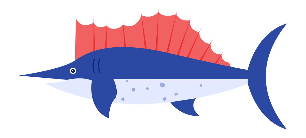 Cute fish with colored flipper, cartoon design style By WinWin_artlab |  TheHungryJPEG