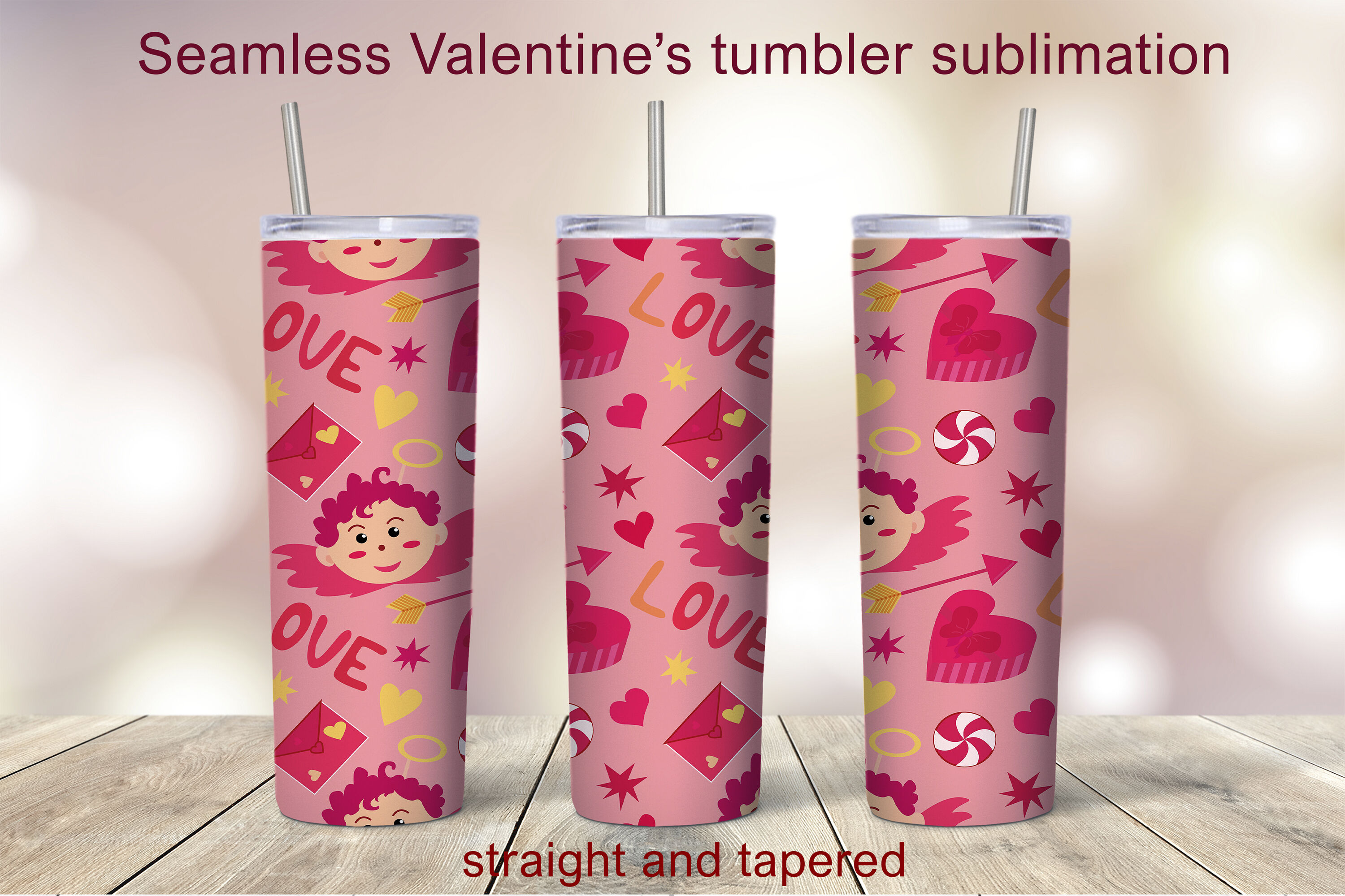 Valentines day tumbler wrap