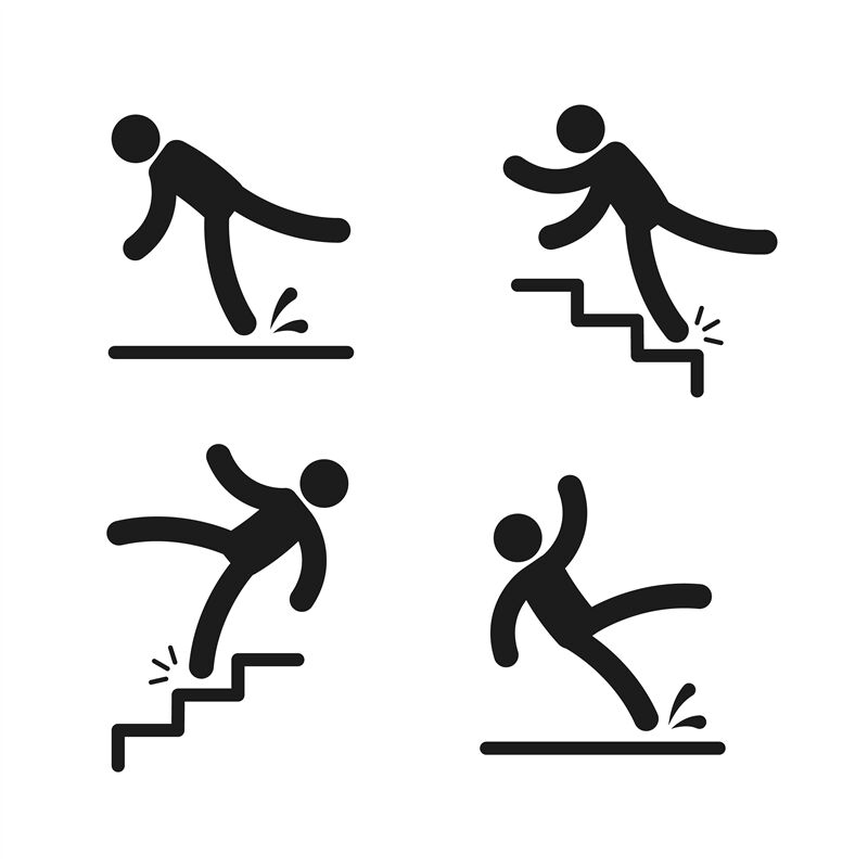 people falling down stairs