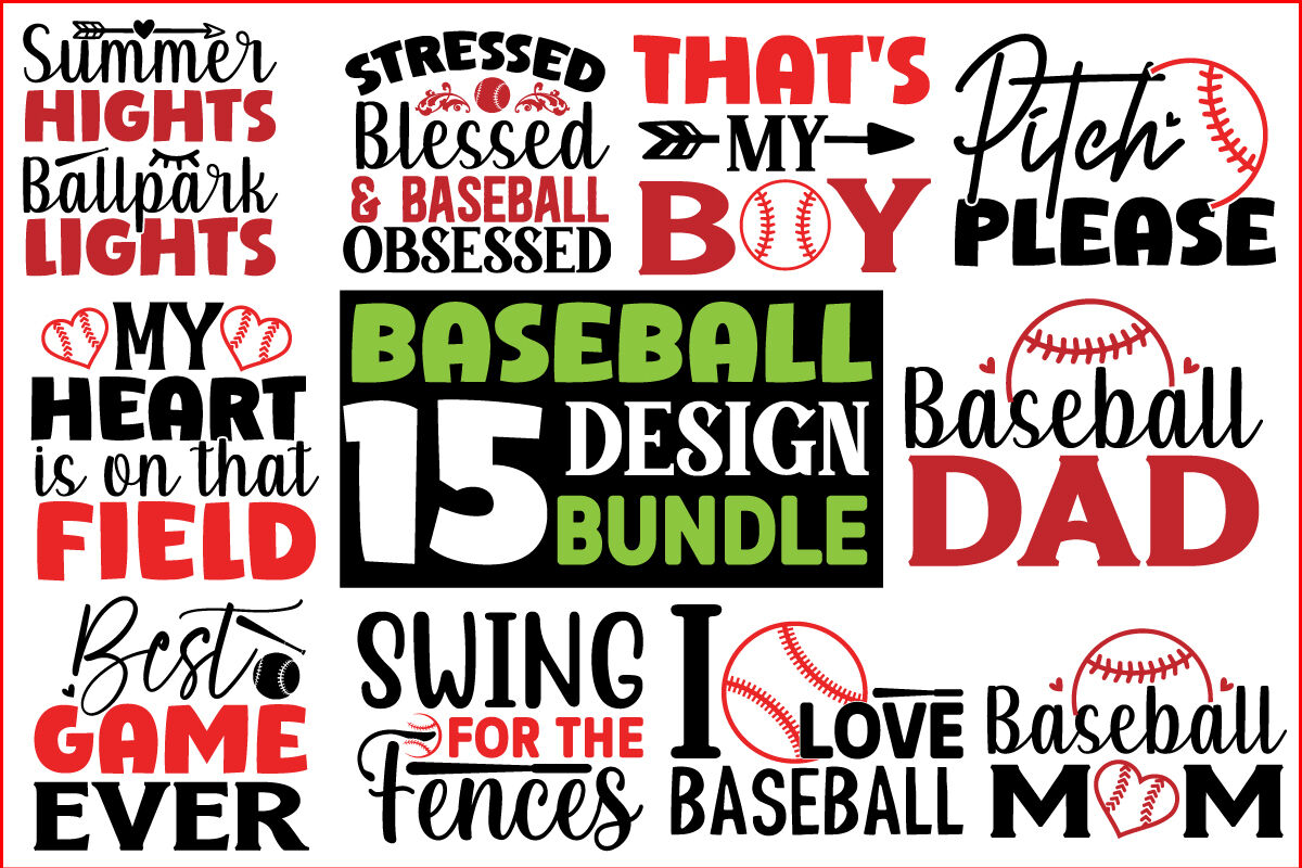 Baseball Svg Bundle, Baseball Shirt Cut File By Crafty Mama Studios |  TheHungryJPEG
