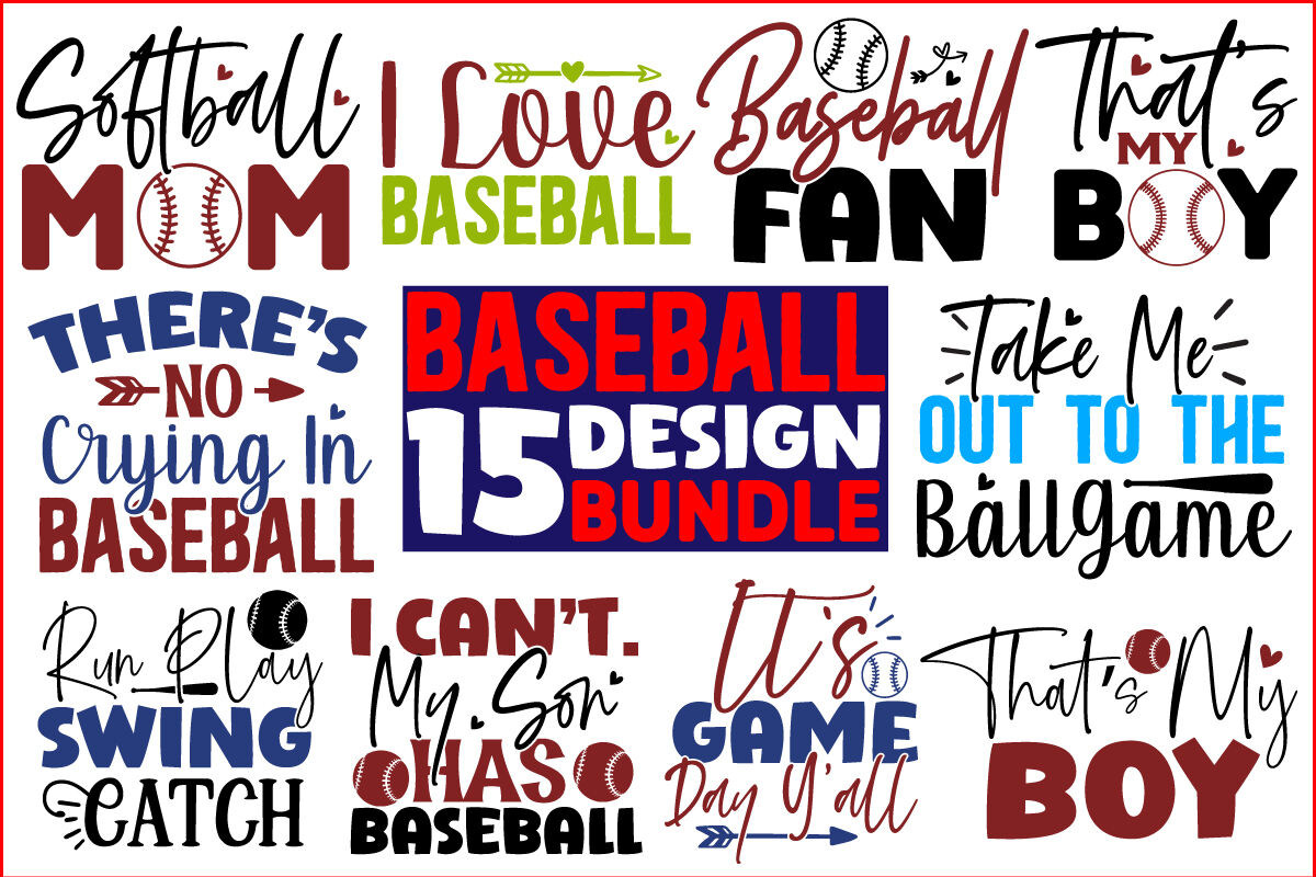 Baseball SVG Bundle, Baseball Shirt, SVG Designs By TonisArtStudio |  TheHungryJPEG